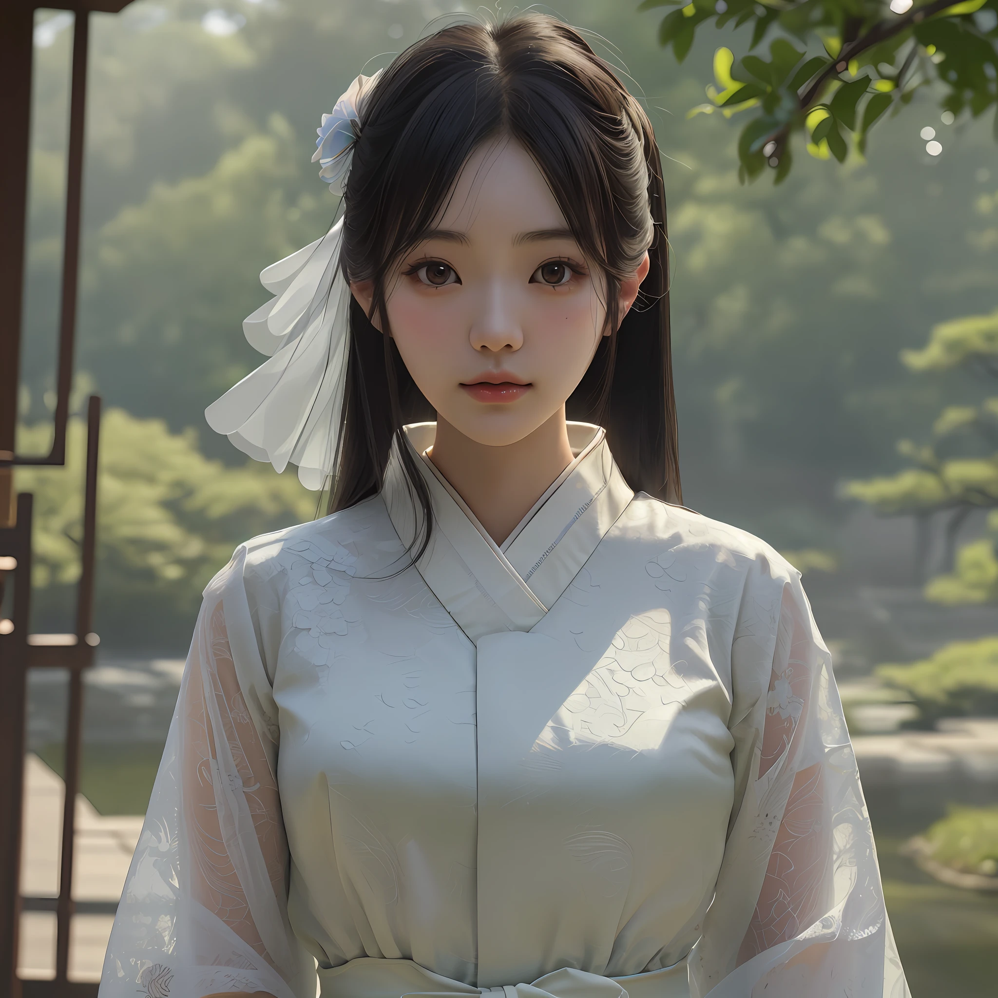 (Masterpiece), (High Detail)), (High Detail Face), Complex Details, Depth of Field, Backlit, Awards, High Quality, Best Quality, 8K Women 1 Japan Beauty +++ The body is Aya Matsuura and the face is Maki Goto ((Beautiful)) Semi-long Cute ++++ () Glamour Skinny Full body 25 years old , watching viewers
