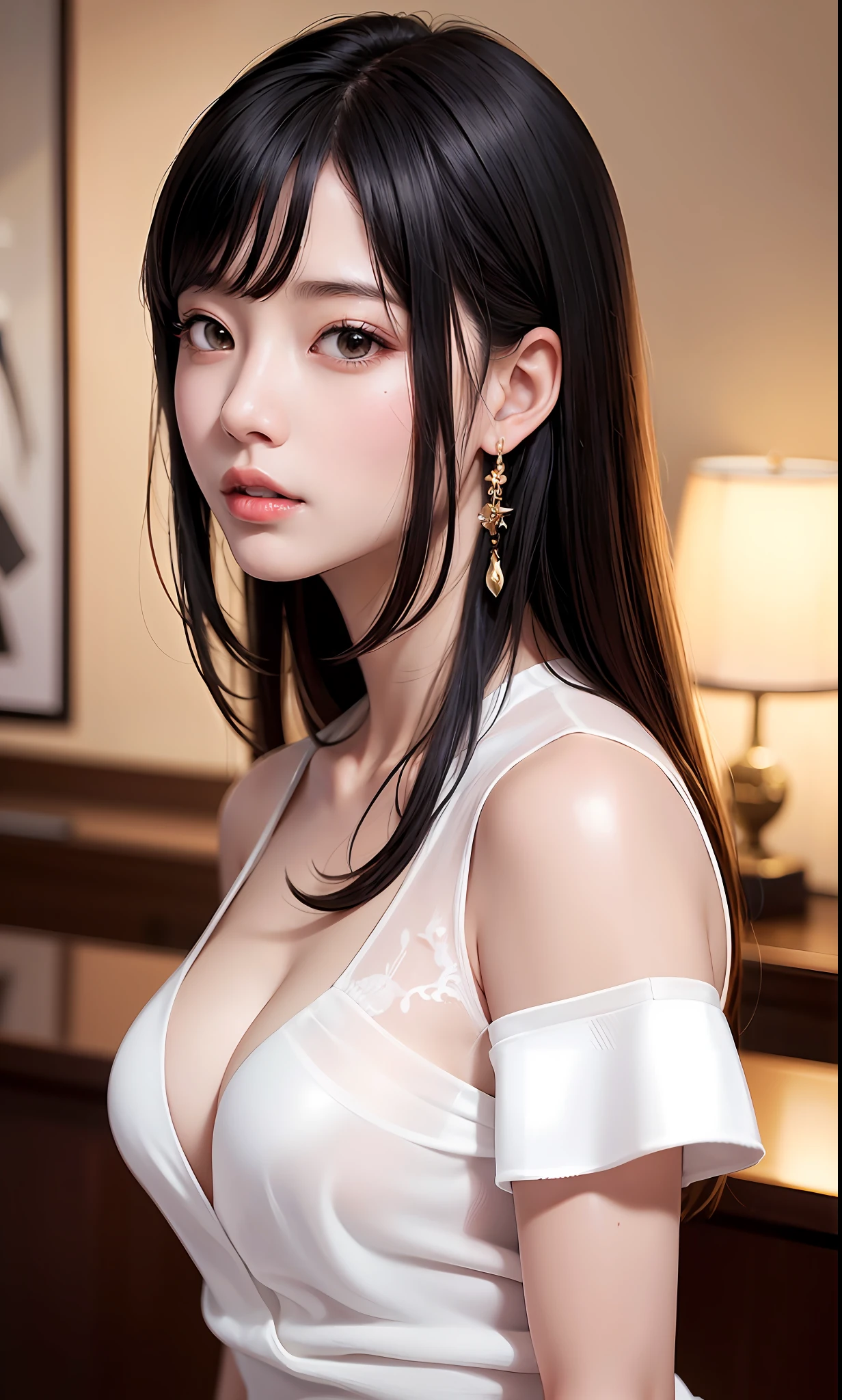 (8k, RAW photo, photorealistic:1.25) ,( lipgloss, 睫毛, gloss-face, glossy skin, best quality, ultra highres, depth of field, chromatic aberration, caustics, Broad lighting, natural shading, Kpop idol) 看着观众带着宁静和女神般的幸福,photorealistic
art style