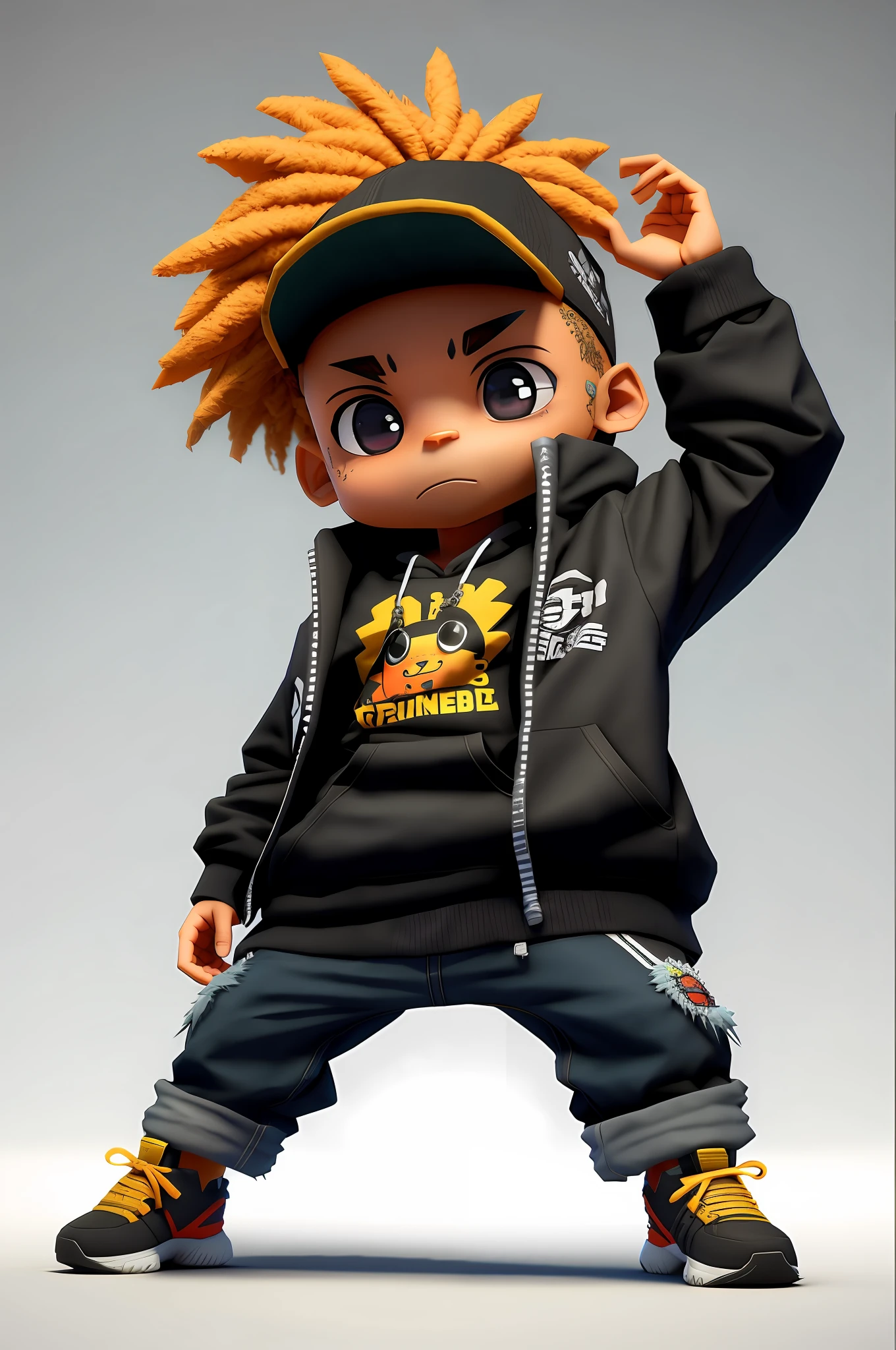 cartoon boy with dreadlocks and a hoodie posing for a photo, anime styled 3d, toon render keyshot, 3 d render official art, 3 d render character art 8 k, stylized anime, 3 d character render, 3 d character art, high detail iconic character, character render, official character art, 3d character, 3 d character, full character