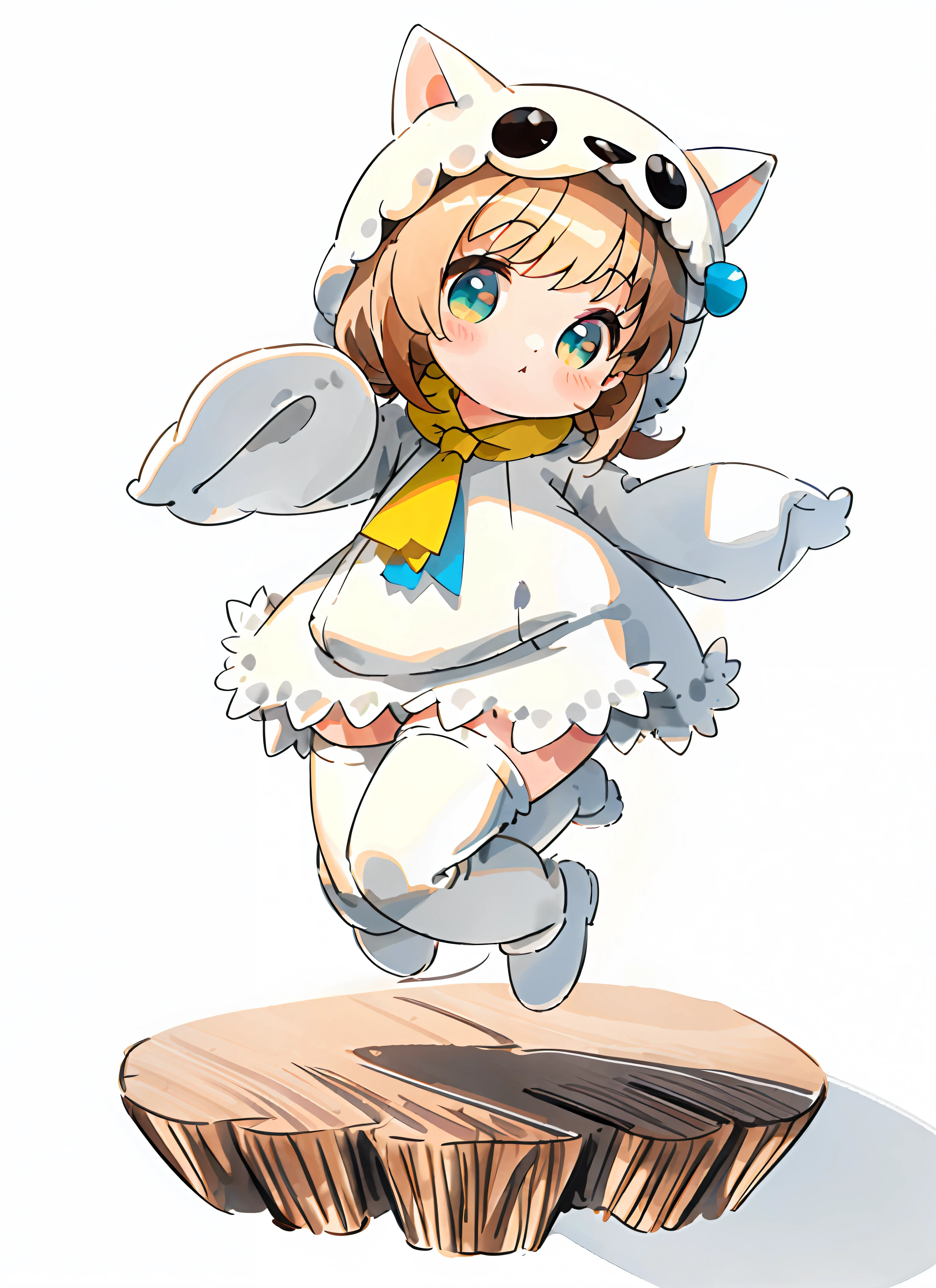 kigurumi\animal costume, (masterpiece),(best quality),(ultra-detailed), (full body:1.2),simple background,white background
1girl,chibi,cute,