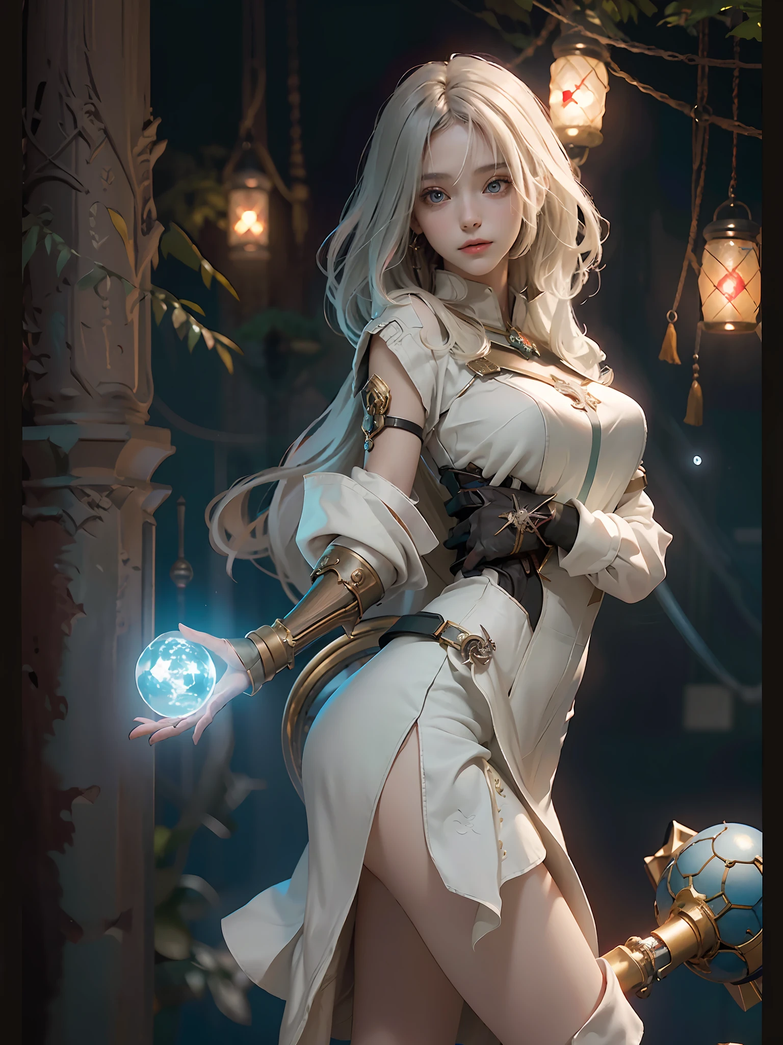 (Best Quality), (Masterpiece), (Details: 1.4), 3D, bust, (Little Girl), (solo), Portrait, (Straight Face), (Front of the Body), (A Beautiful Pixie Loli Image), (Small breasts: 1.3), ((bust)), (upper body), (slender perfect body: 1.2), (perfect face: 1.2), (young face: 1.3), (perfect eyes), (perfect hands), (perfect fingers), (soft and simple hair: 1.5), (simple tight short jacket: 1.3), (tight shorts), golden hair, collar, (metal gloves: 1.2), (weapons), chains, in the distant future, the line between science fiction and fantasy has disappeared, and the world is an awesome tapestry of wonder. Enter a universe where magic and technology coexist in harmony and shape the fate of civilization in the vast expanse of space. At the heart of this field is celestial relations, an interstellar center of mysterious energy and technological wonders. Here, arcane knowledge is intertwined with cutting-edge science, giving birth to a society brimmed with the power of ancient spells, while occult arts enhance technology. As a young explorer, embark on a grand adventure destined to unlock the secrets of the celestial bond. As you travel through the uncharted realms of the universe, encounter various civilizations full of creatures with extraordinary abilities. From the ethereal spire of the elves, where the art of traveling across dimensions is perfected, to the cybernetic enclave of the Android Group, witness the tapestry of life where magic and technology intertwine. Unleash your latent power as you adapt to the energy flowing through the Nexus. Take advantage of the ancient spells of forgotten witchcraft to propel your starship through the vast universe. Wield enchanted weapons infused with futuristic enhancements to shape surging energy and engage in epic battles against cosmic abominations and intergalactic tyrants. Uncover the origins of this harmonious blend of magic and technology as you delve into the mysterious realm of celestial relationships. Discover ancient prophecies