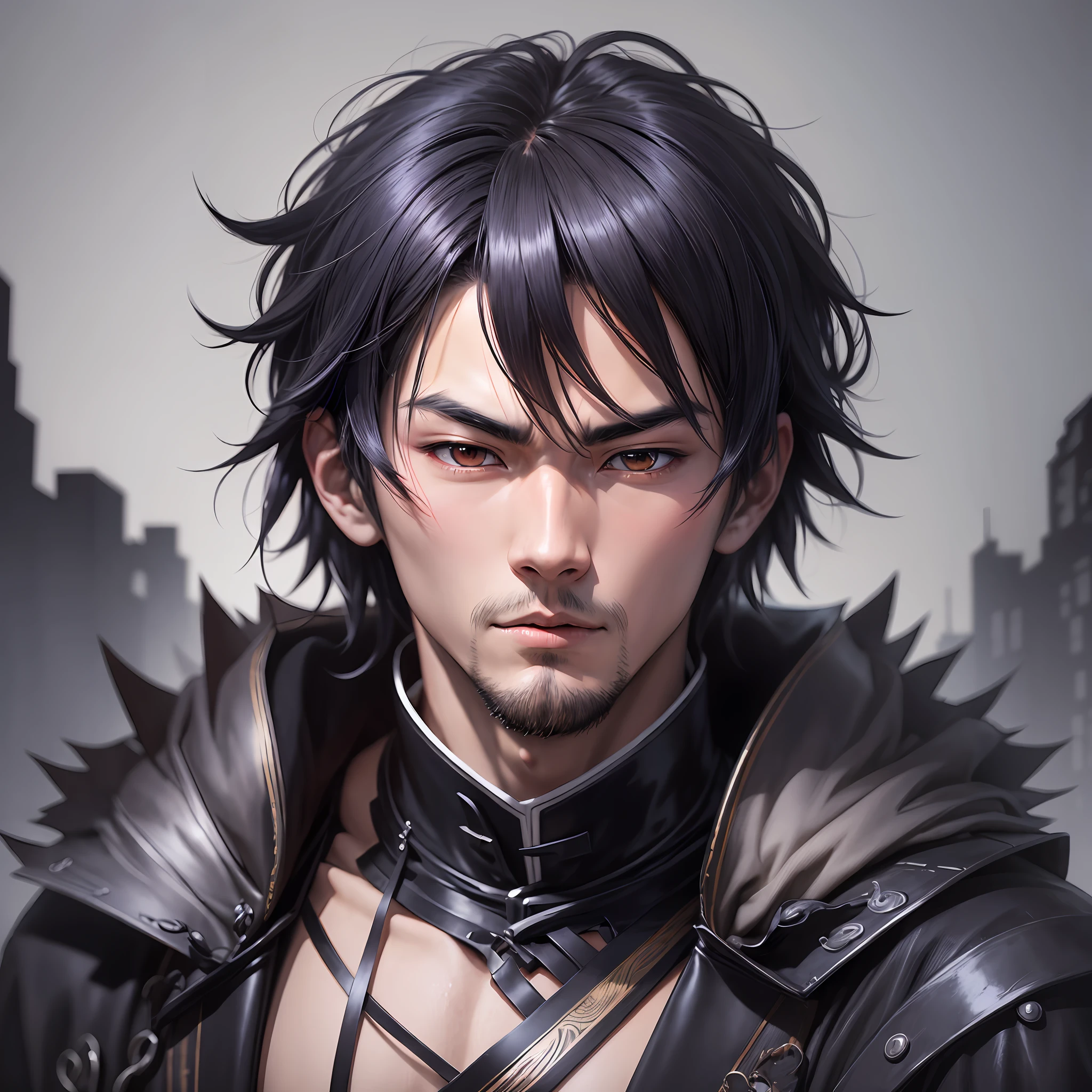 Japanese anime boy, cold and handsome, dark light, expression with some cold and evil, the background is in the bushido hall, the feeling of underworld --auto --s2
