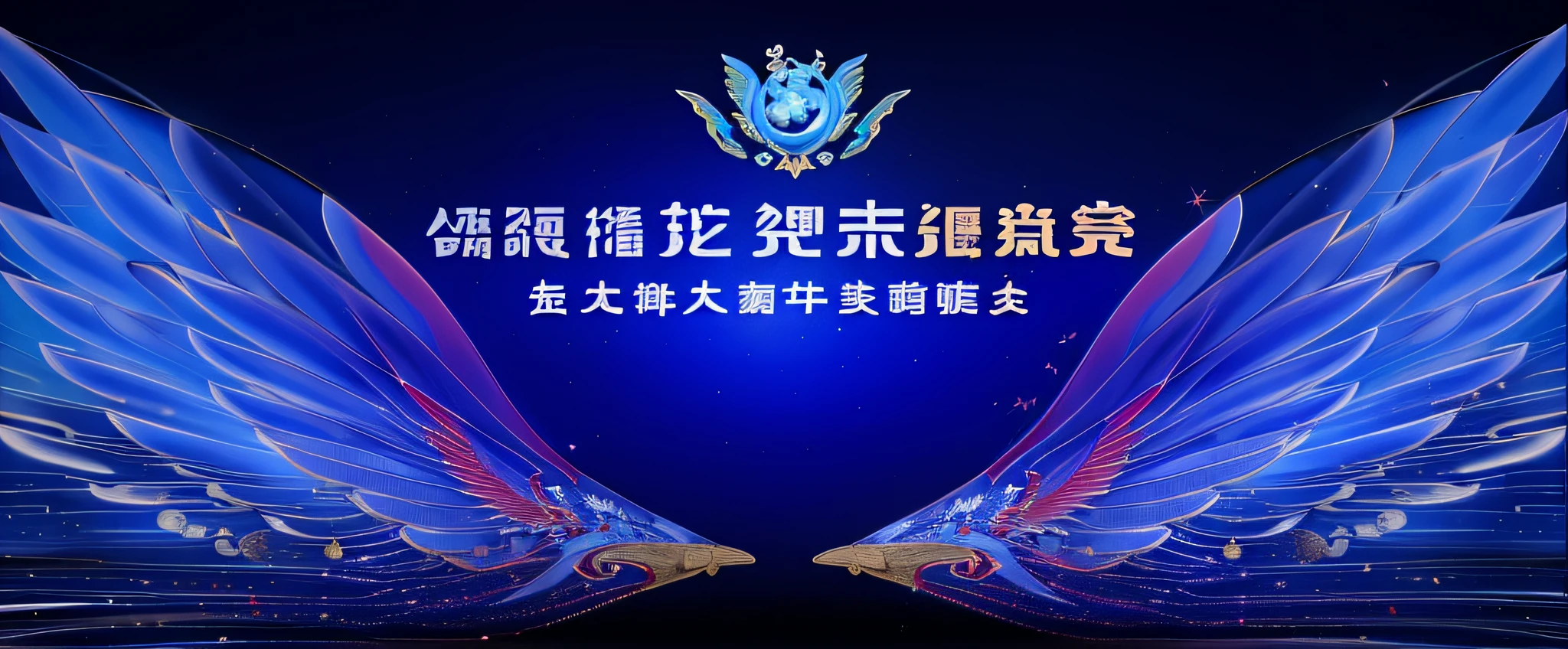 A close up of a blue and red poster with wings, Qianye Xiongda, Guangjian, Zhongyuan Festival, Gujian, Nanquan, Wang Chen, Lu Ji, Ruanjia, Image, Chinese Ghost Festival, Beijing, Xianxia