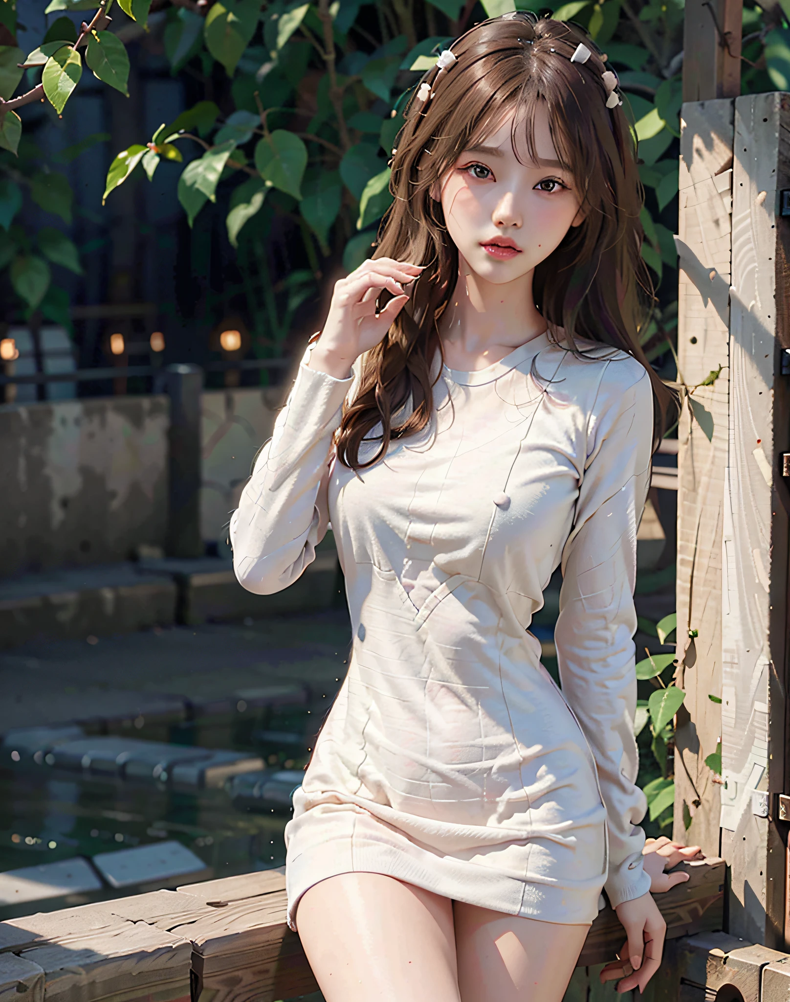 8k, (original photo), (best quality), (photorealistic photo: 1.4), realistic skin texture, 1 girl, medium breasts, starry eyes, blush, (very detailed CG unity 8k wallpaper, best quality, high resolution: 1.2), (ultra_detailed, UHD: 1.2), Perfect Lighting, Unique, (Pretty Girl: 1.2), Unreal Engine, Side Light, Perfect Face, Detailed Face, Perfect Body, Beautiful Eyes, Beautiful Face, (Bright Skin: 1.4), Idol, (Full Body), Black T-shirt, Transparent,