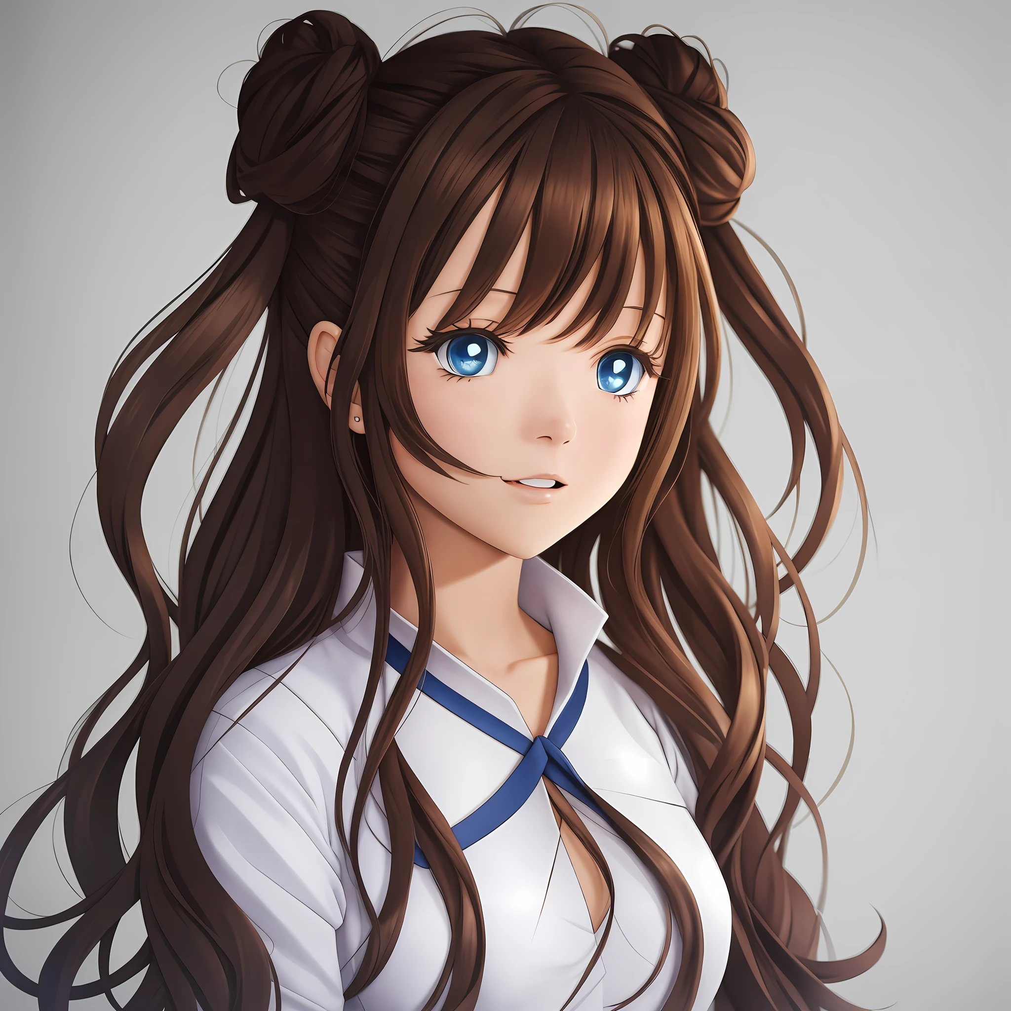 1girl, Mei, surprise, white background