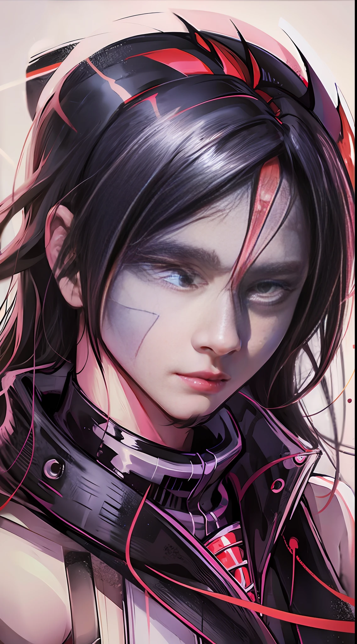 Portrait sasuke uchiha sharingan, red eyes long hair, man