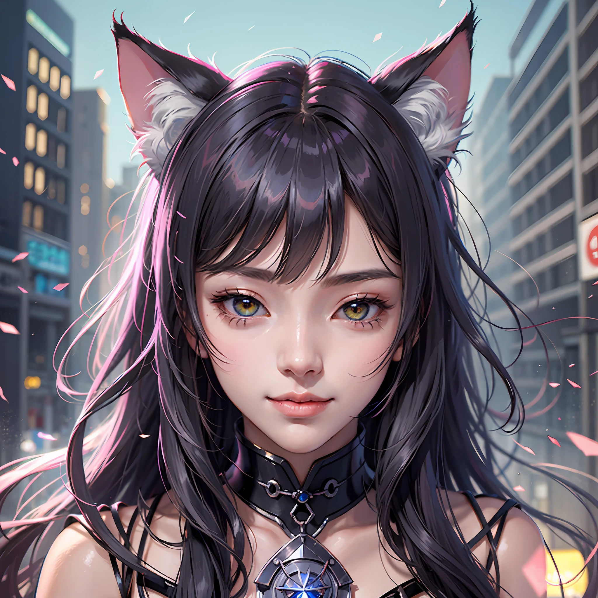 小橘猫glint, light smile, cat ears, cinematic lighting, depth of field, outside border, Cubist Futurism, anime style, first-person view, UHD, retina, masterpiece, ccurate --auto --s2