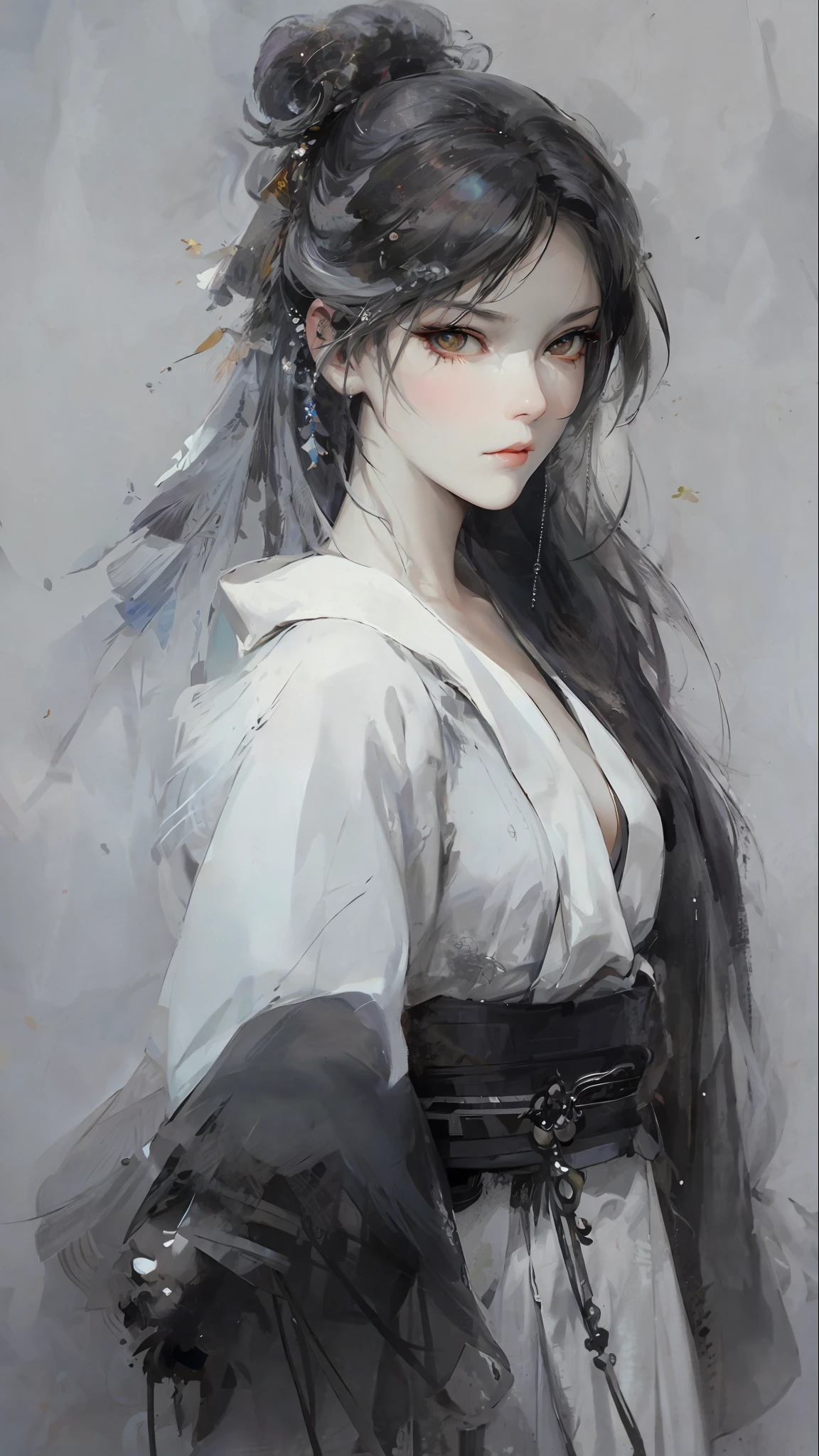 a close up of a woman with white hair and a white mask, beautiful character painting, guweiz, artwork in the style of guweiz, white haired deity, by Yang J, epic exquisite character art, stunning character art, by Fan Qi, by Wuzhun Shifan, guweiz on pixiv artstation