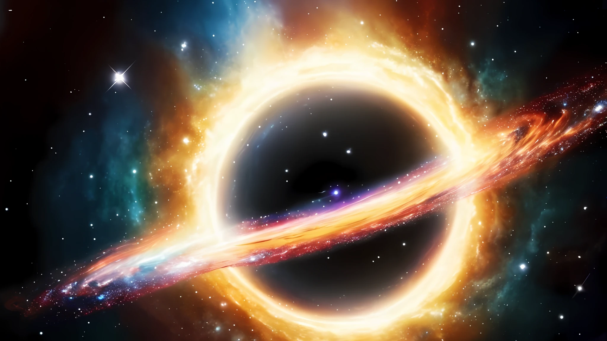 best quality, masterpiece, universe, star, galaxy, nebula, black hole, nebulae, interstellar black hole