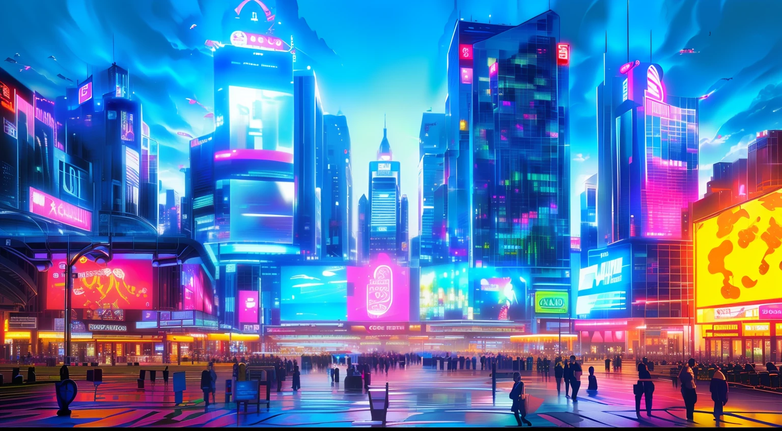 A clean photo of Time Square in 4K