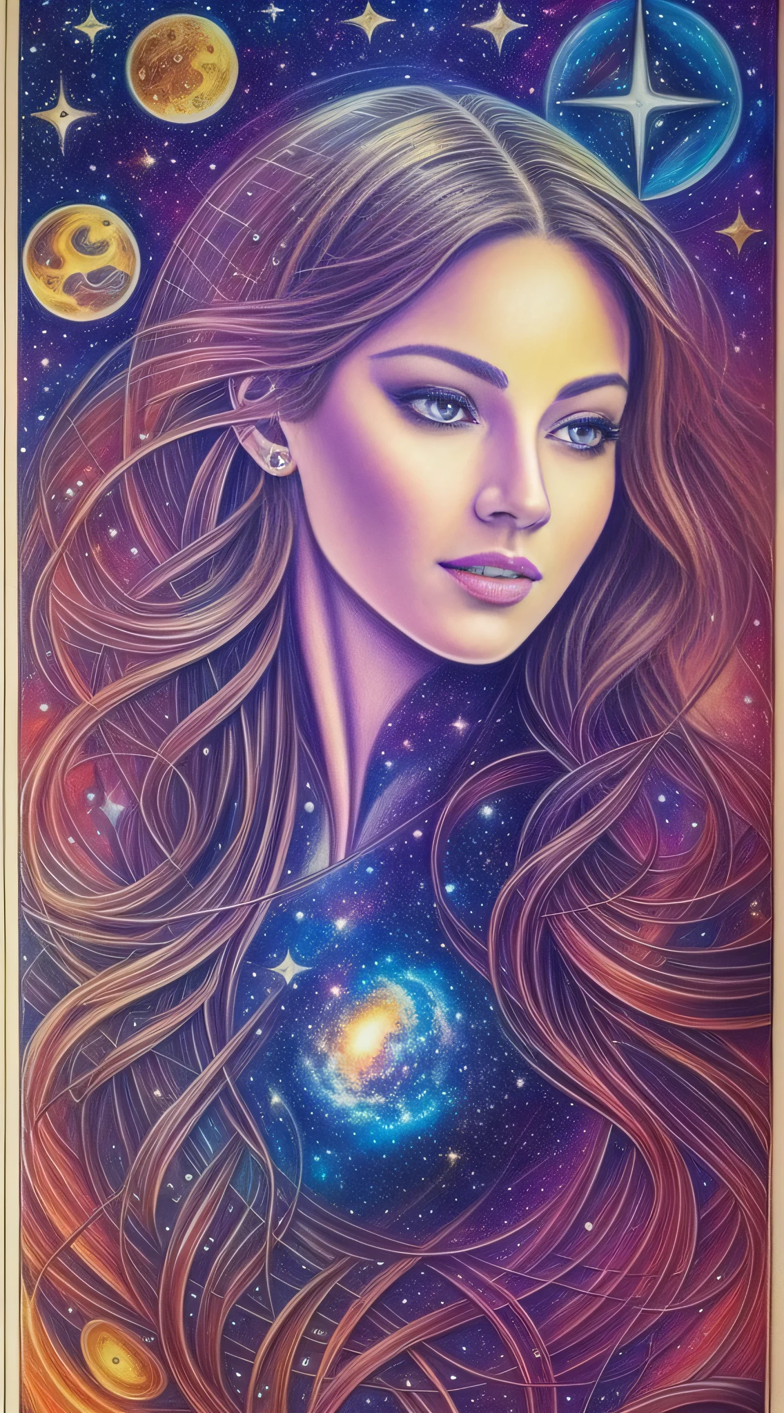((Best quality)) Create a realistic drawing image that is a masterpiece, depicting all the signs of the zodiac in a magnificent cosmic setting. Characters must be perfect in every aspect, from their bodies to their facial features. Make sure the end result is a true masterpiece of better quality, in film cover style, that leaves observers impressed."
