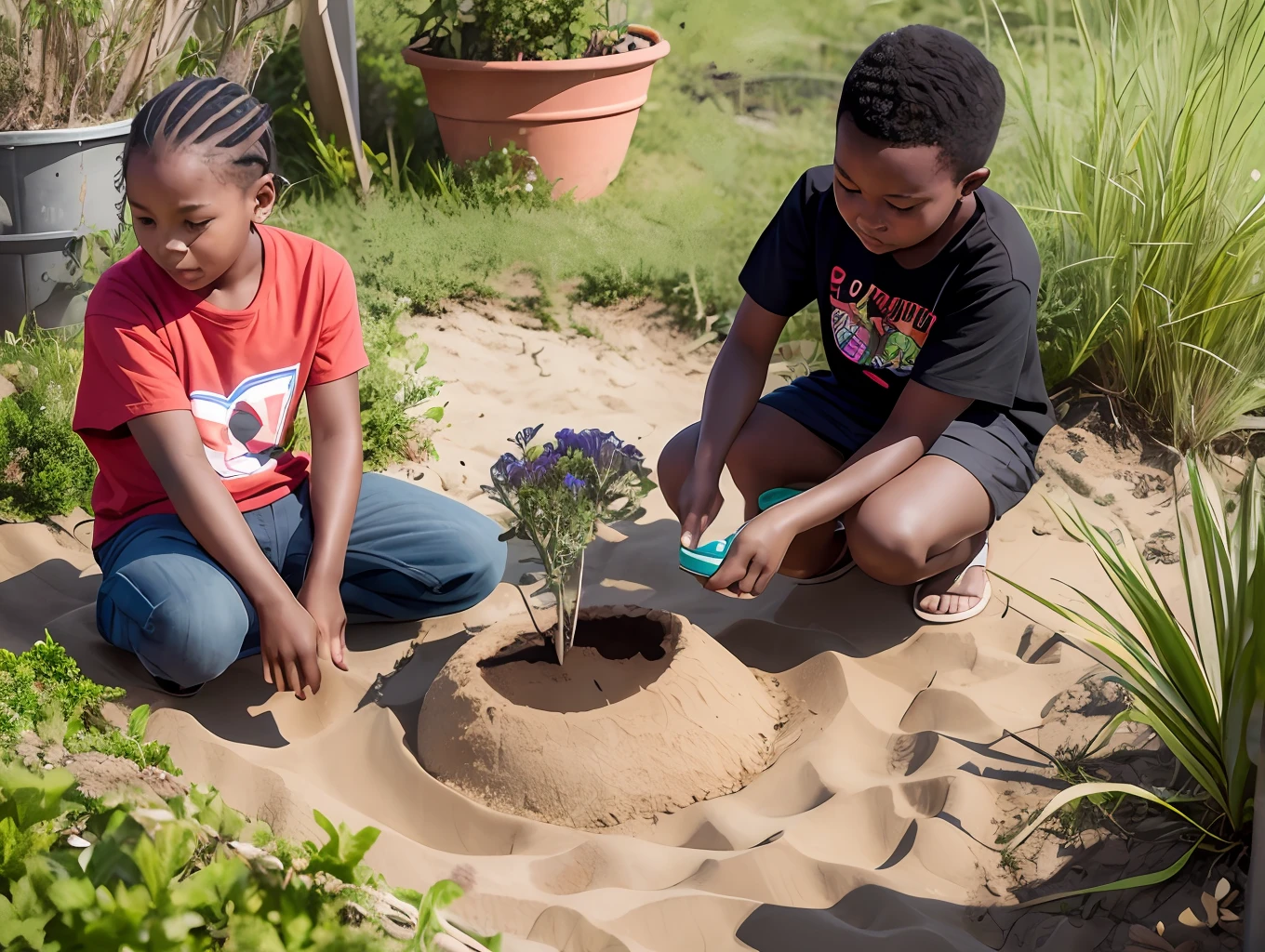 Generating a black child by planting near the sea --auto --s2