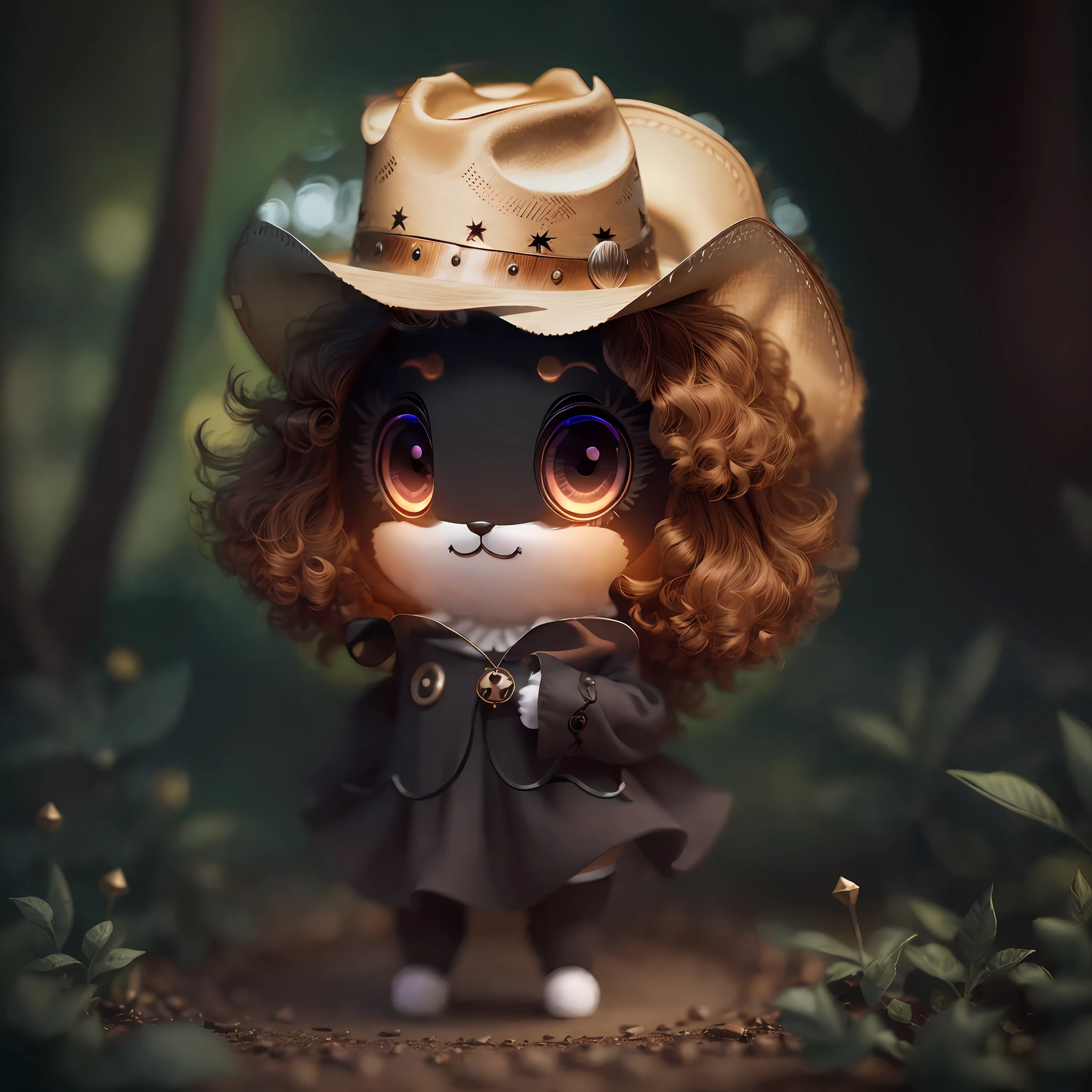 Poodle head, cowboy hat