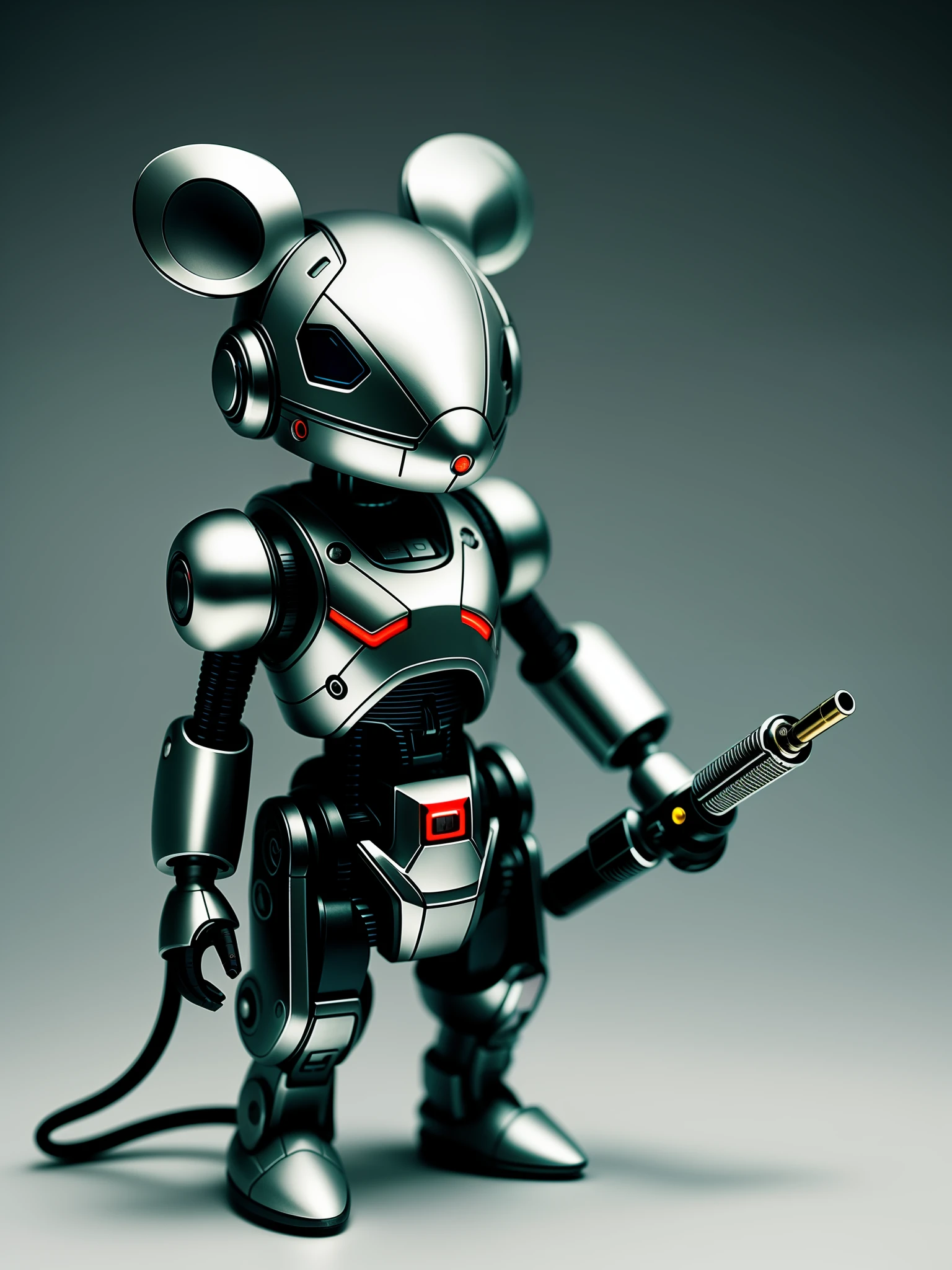 A cute little mouse made of metal, (cyborg: 1.1), ([tail | detailed wire]: 1.3), (complex details), hdr, (complex details, hyperdetailed: 1.2), cinema shot, centered