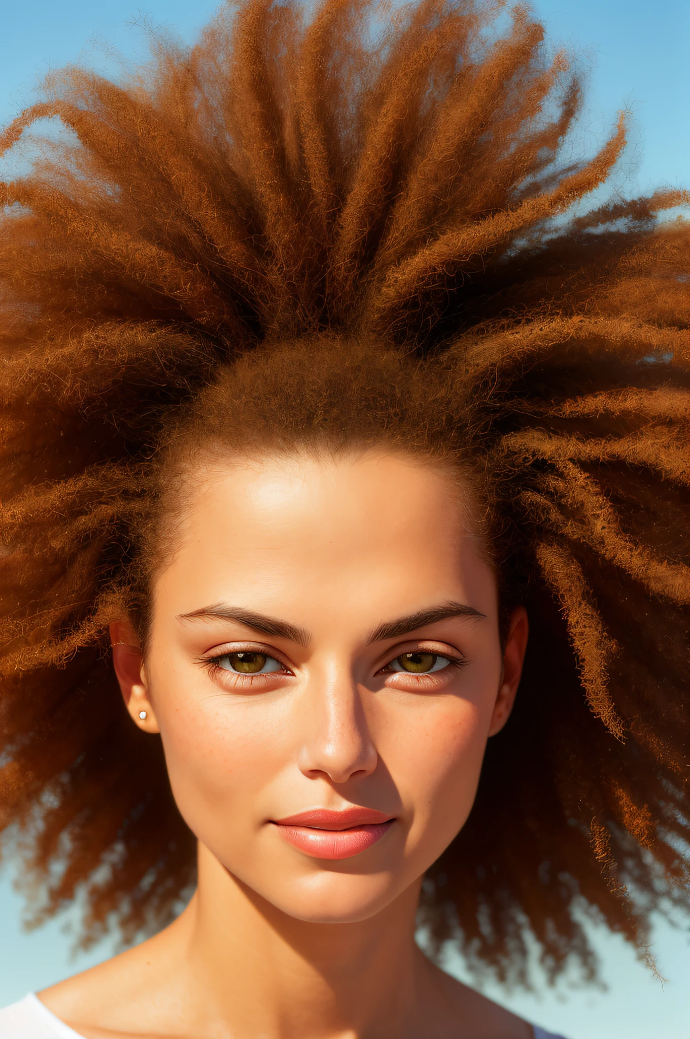 Head photo of the beautiful Emb-Nada, front face aligned with camera, studio lighting, 8K, photo shoot, 9-inch F/5 Kershaw soft focus lens. 6, RAW photo, by Annie Leibovitz Herb Ritts