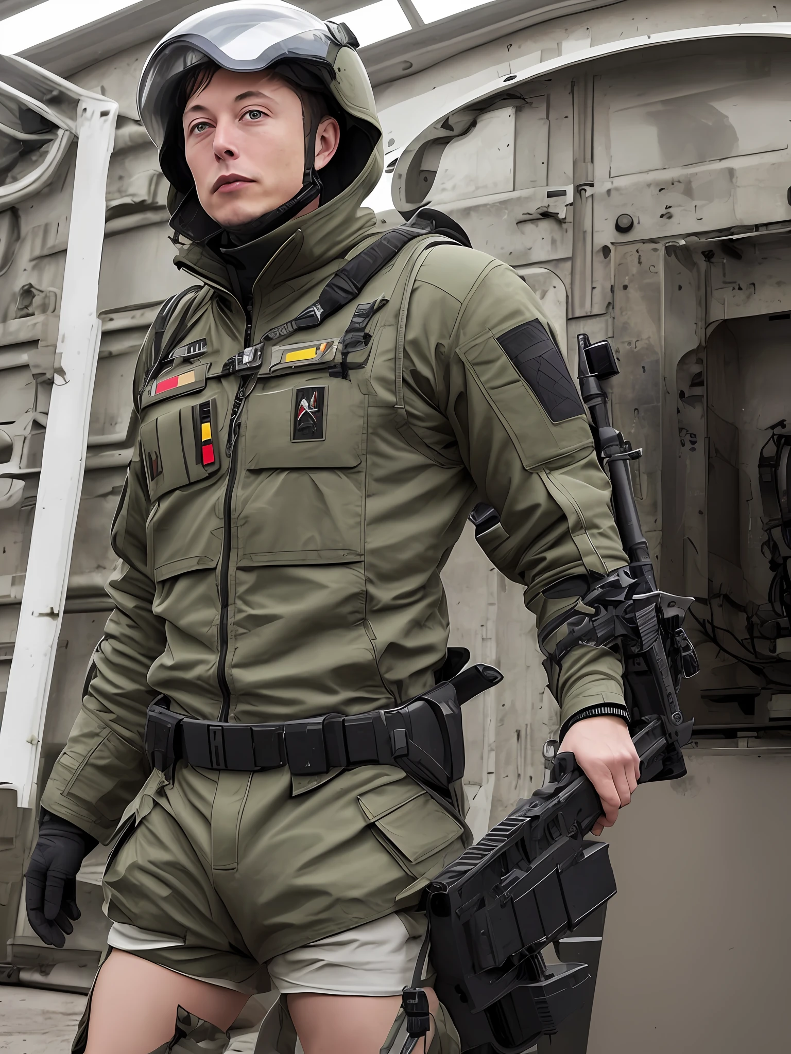 elon musk with russia army suit