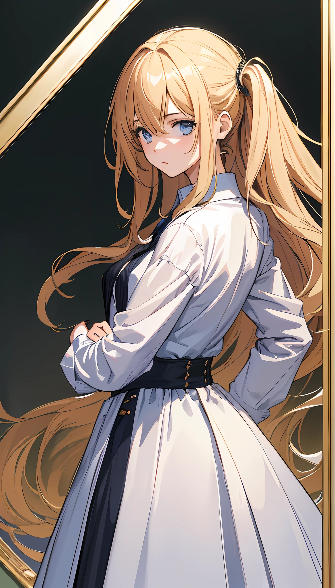 (masterpiece), (best quality), (super detailed), (disheveled hair), (illustration), (one girl), standing, fashion model