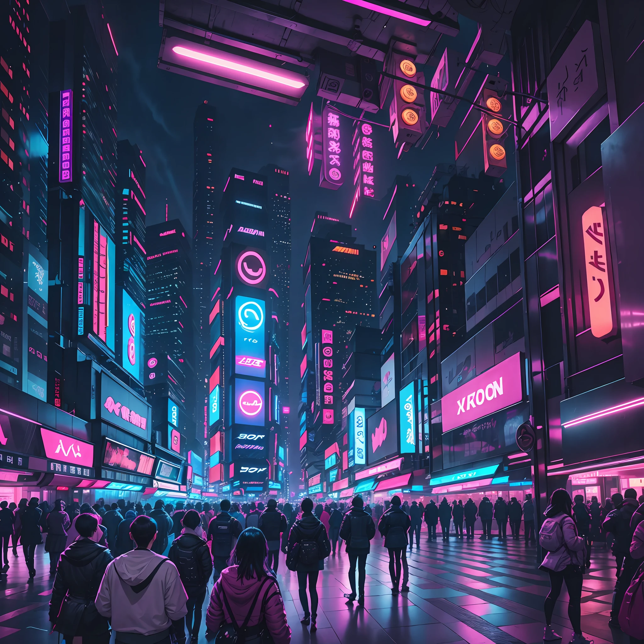 A futuristic cityscape at dusk, filled with towering skyscrapers adorned with neon lights. Medium: Digital Photography. Style: Inspired by the cyberpunk aesthetic, reminiscent of scenes from Blade Runner. Lighting: The setting sun casts long shadows, while the neon lights begin to glow, creating a high contrast scene. Colors: A palette dominated by cool blues and purples, punctuated by the vibrant neon lights in pinks, greens, and yellows. Composition: Captured with a Canon EOS R5, RF 15-35mm F2.8 L IS USM lens, Resolution 45 megapixels, ISO sensitivity: 800, Shutter speed 1/125 second. --ar 16:9 --v 5.1 --style raw --q 2 --s 750 --auto --s2