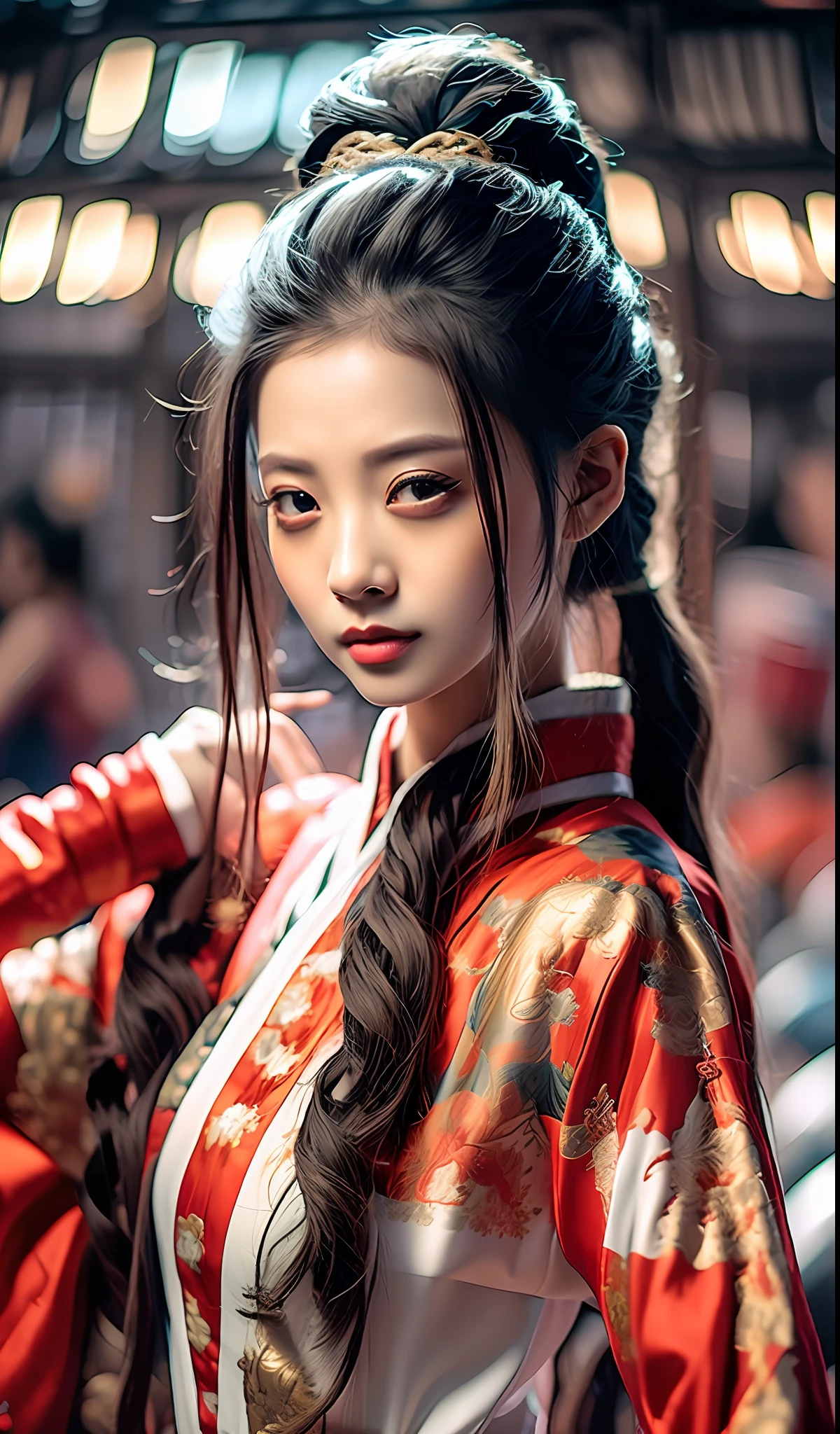 best quality, masterpiece, highres, wuxia 1girl, china dress, super Beautiful face, super beautiful eye, super beautiful hair