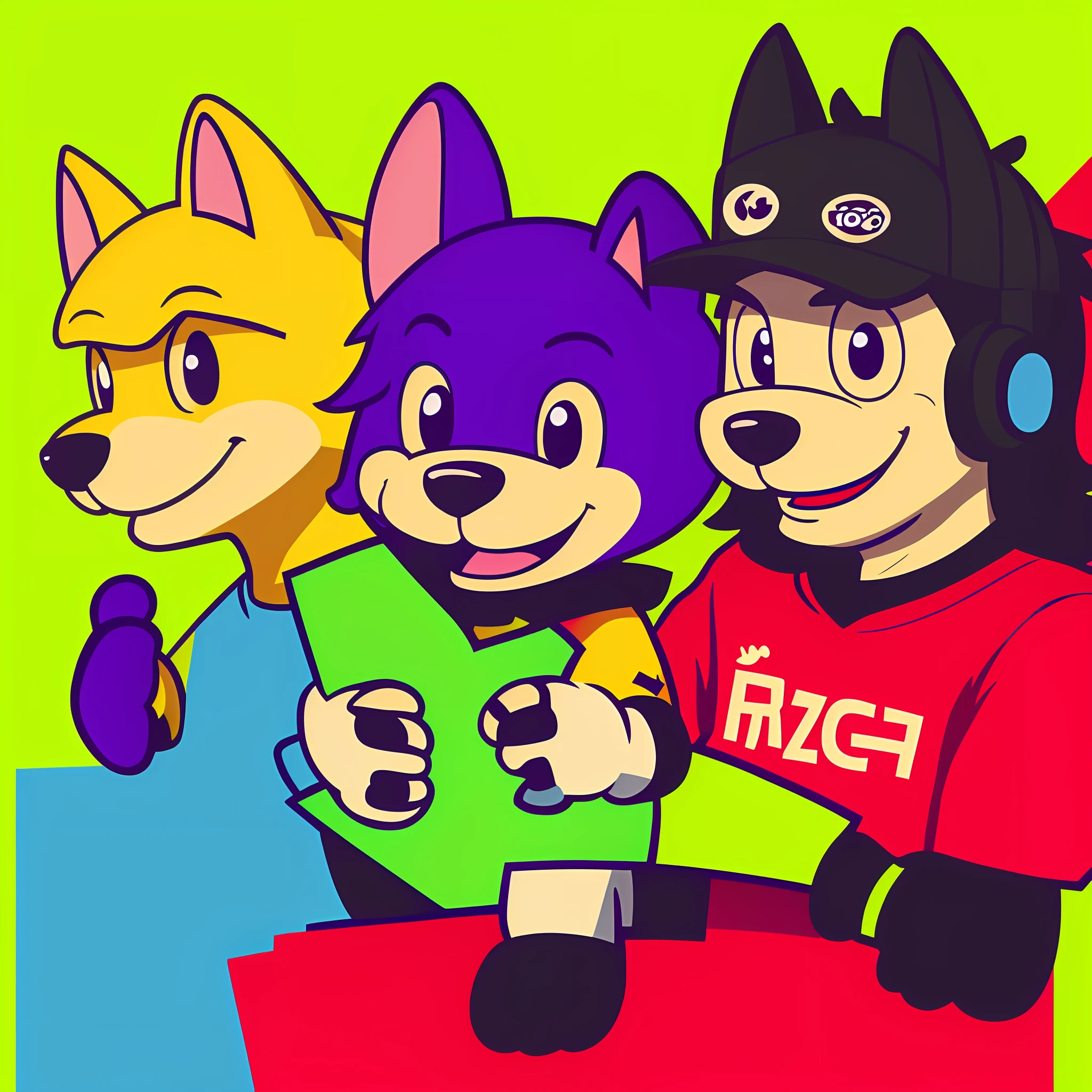 Create an emotes of different expressions in cartoon dog with a sign in his hand, twitch emote, mascot illustration, 2 d logo, game logo, photography of kurzgesagt, e-sports logo vector, telegram sticker design, profile picture 1024px, avatar for website, chuck e. cheese head, logo art, esports logo, official fanart