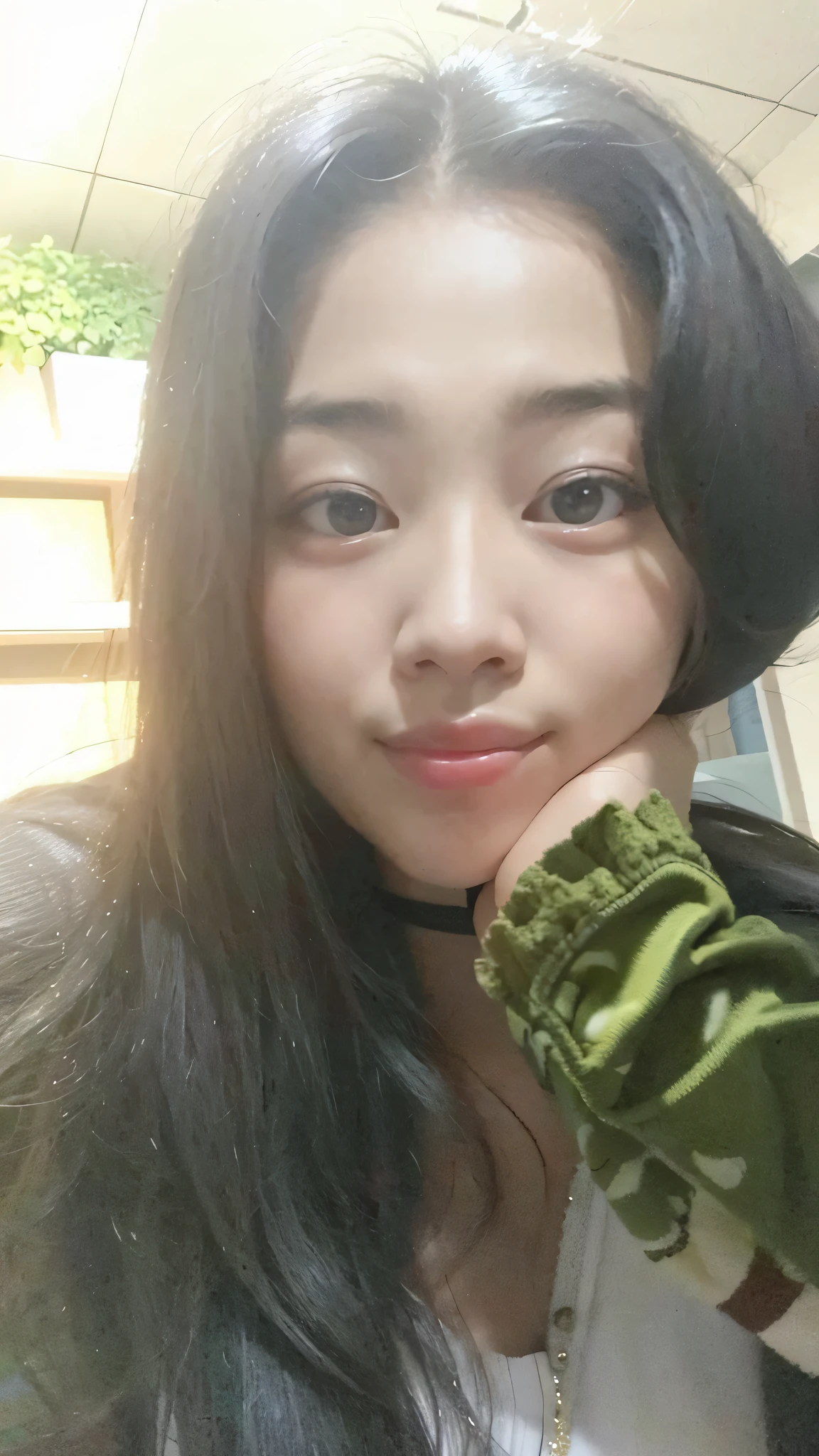 there is a woman with long hair posing for a picture, xintong chen, korean girl, dang my linh, heonhwa choe, korean woman, wenfei ye, beautiful south korean woman, gongbi, jaeyeon nam, xision wu, a young asian woman, chinese girl, jiyun chae, chengyou liu, li zixin