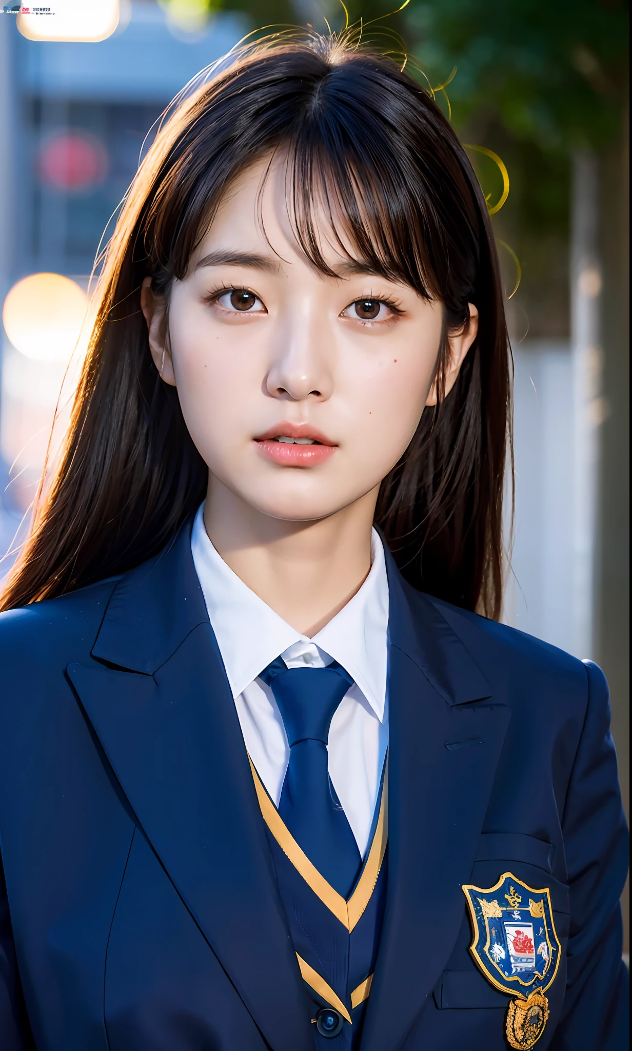 ulzzang-6500-v1.1, (Raw photo:1.2), (Photorealistic:1.4), Beautiful detailed girl, Very detailed eyes and face, Beautiful detailed eyes, Ridiculous, Incredibly ridiculous, Huge file size, Ultra detailed, High Definition, Very detailed, Best quality, Masterpiece, Kemomimi, ((Japan Girls' High School Uniform)), Illustration, Very detailed, CG, unification, 8k wallpaper, fantastic, fine detail, masterpiece, best quality, highly detailed cg uniform 8k wallpaper, light on face, movie lighting, 16 year old girl