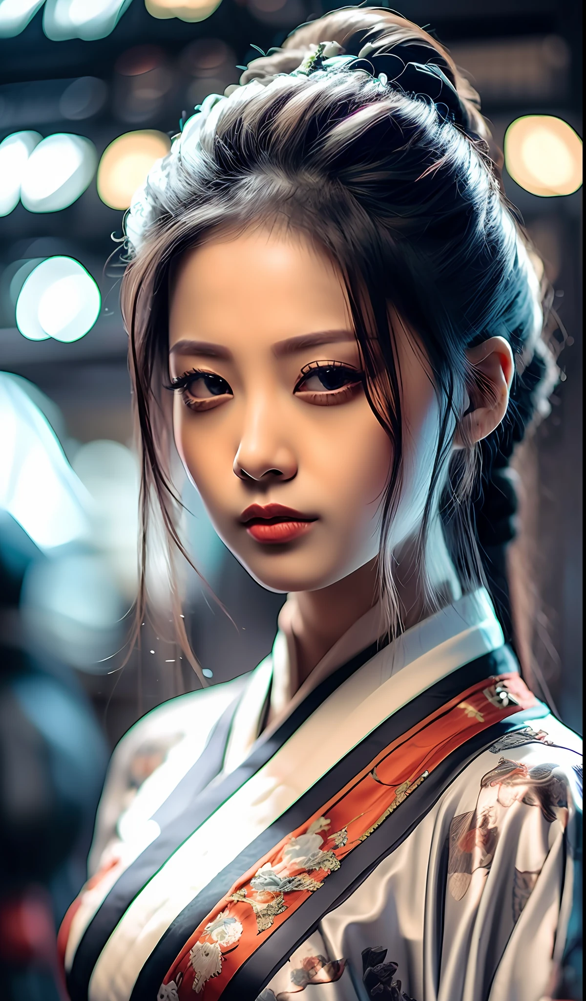 best quality, masterpiece, highres, wuxia 1girl, china dress, super Beautiful face, super beautiful eye, super beautiful hair