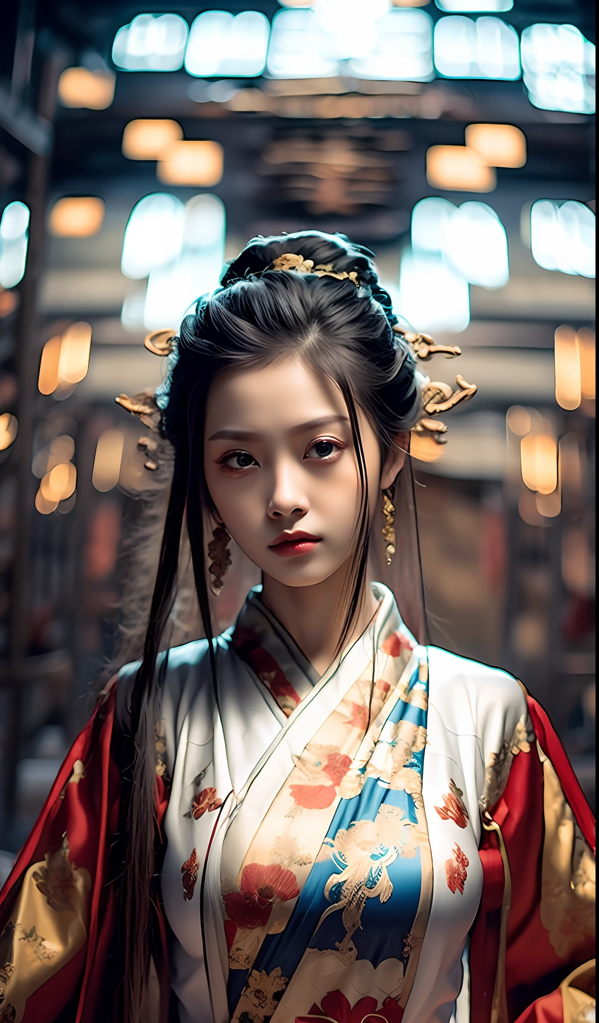 best quality, masterpiece, highres, wuxia 1girl, china dress, super Beautiful face, super beautiful eye, super beautiful hair