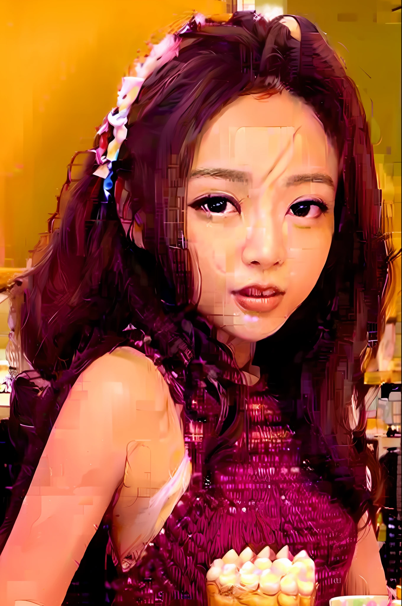 hkgirl, beautiful girl having dessert in restaurant