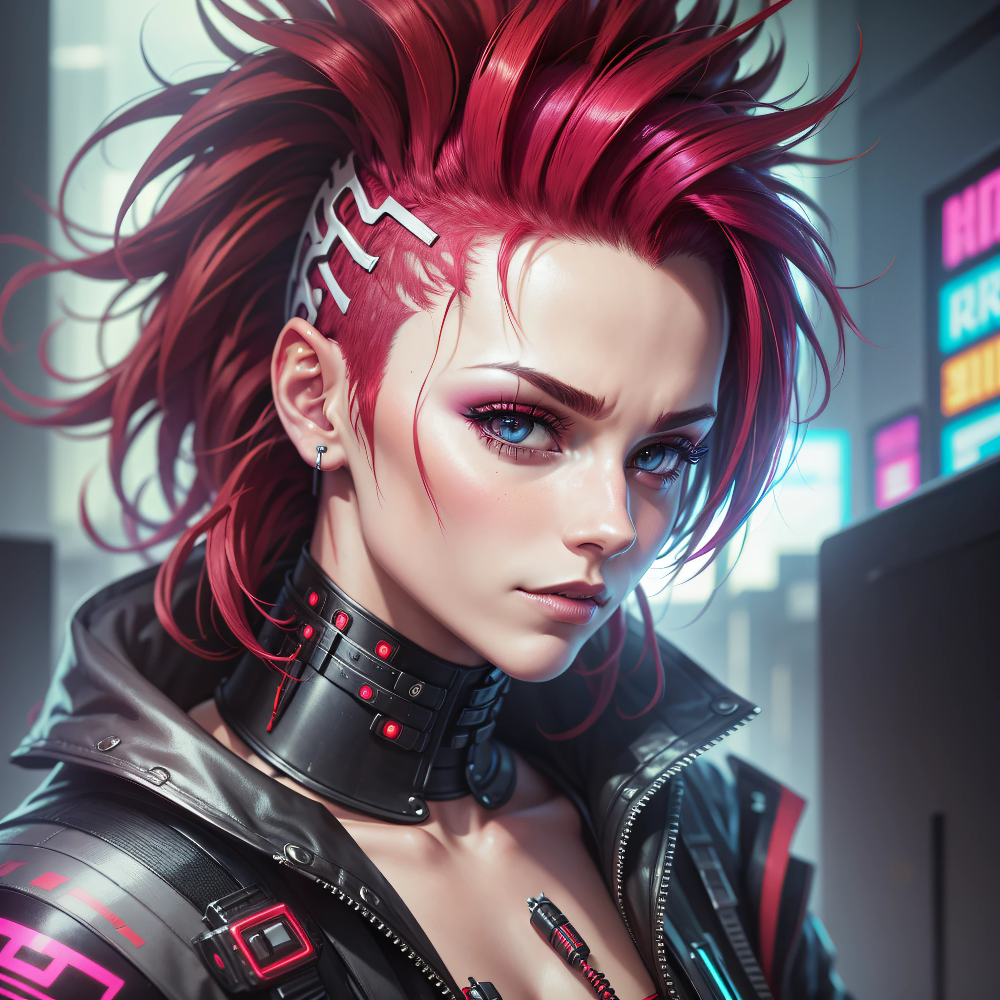 Cyberpunk 8K Mohawk Red --auto --s2