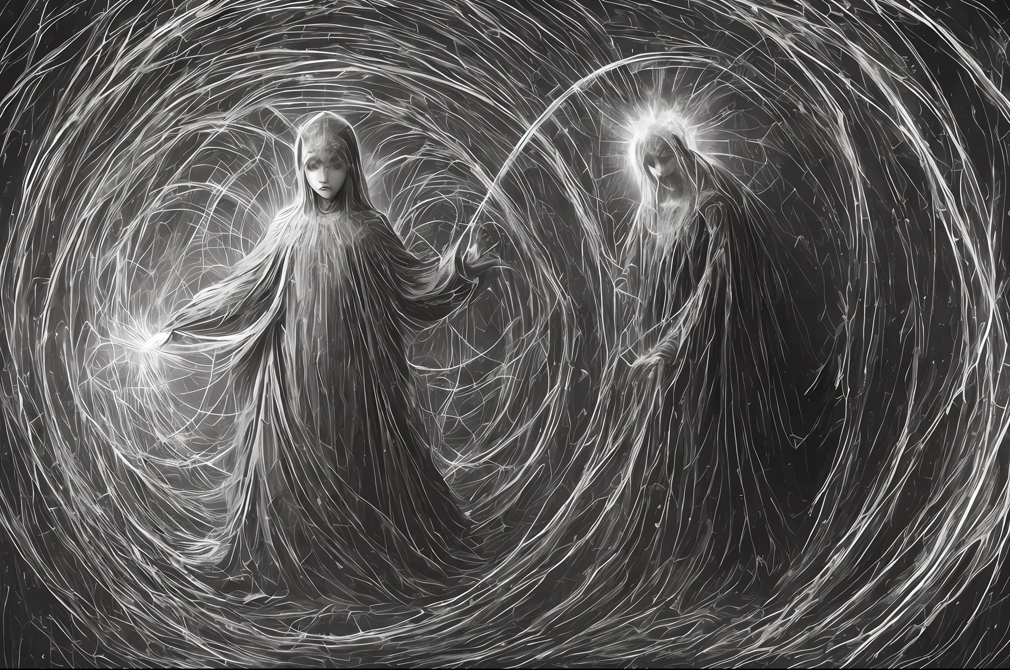 Baptized in vitrolic acid
A finishing touch, a smoothing of features
Realization of the greatest art
To launch a portal
Demons, once backslidden, became divine in a portal
Stripped of congenital flaws
We are incandescent revelations in a world of darkened forms explained portal manoescrita