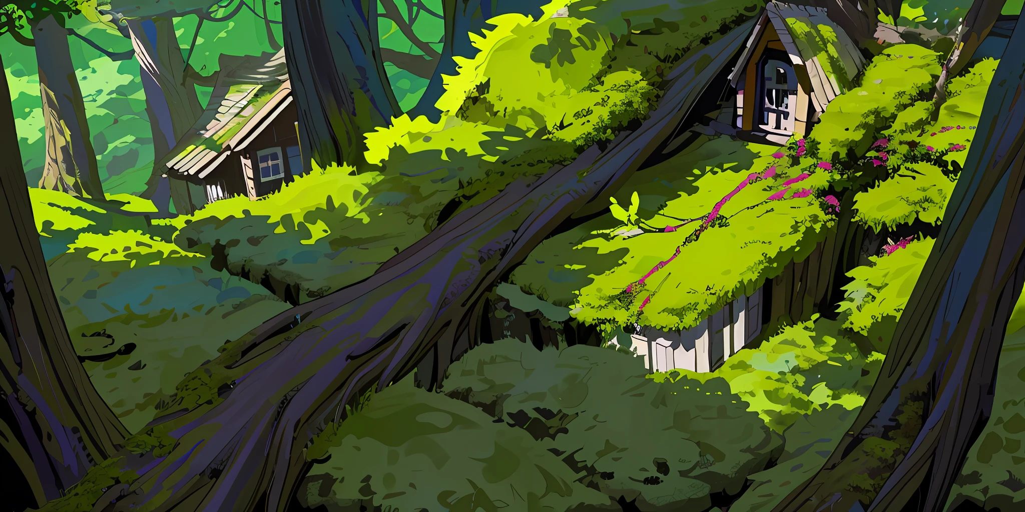 House coverd in moss