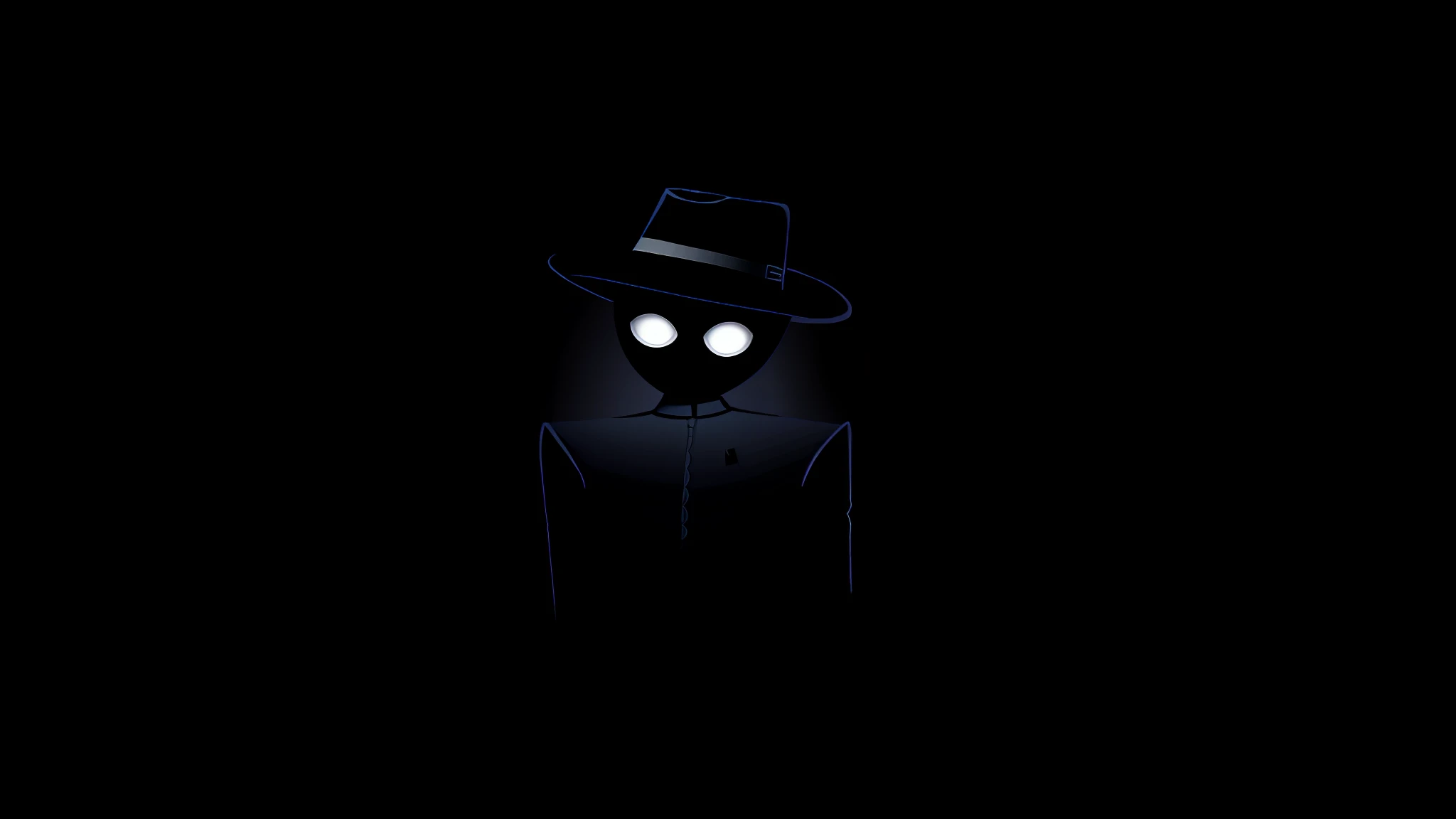 there is a drawing of a man with a hat and a tie, inspired by Oskar Schlemmer, character with a hat, by Zsolt Bodoni, drawn in microsoft paint, minimalist illustration, shadowy and eerie character, inspired by Saul Steinberg, he is wearing a black, inspired by Jean Tabaud, by Francis Bourgeois, creepy black figure standing