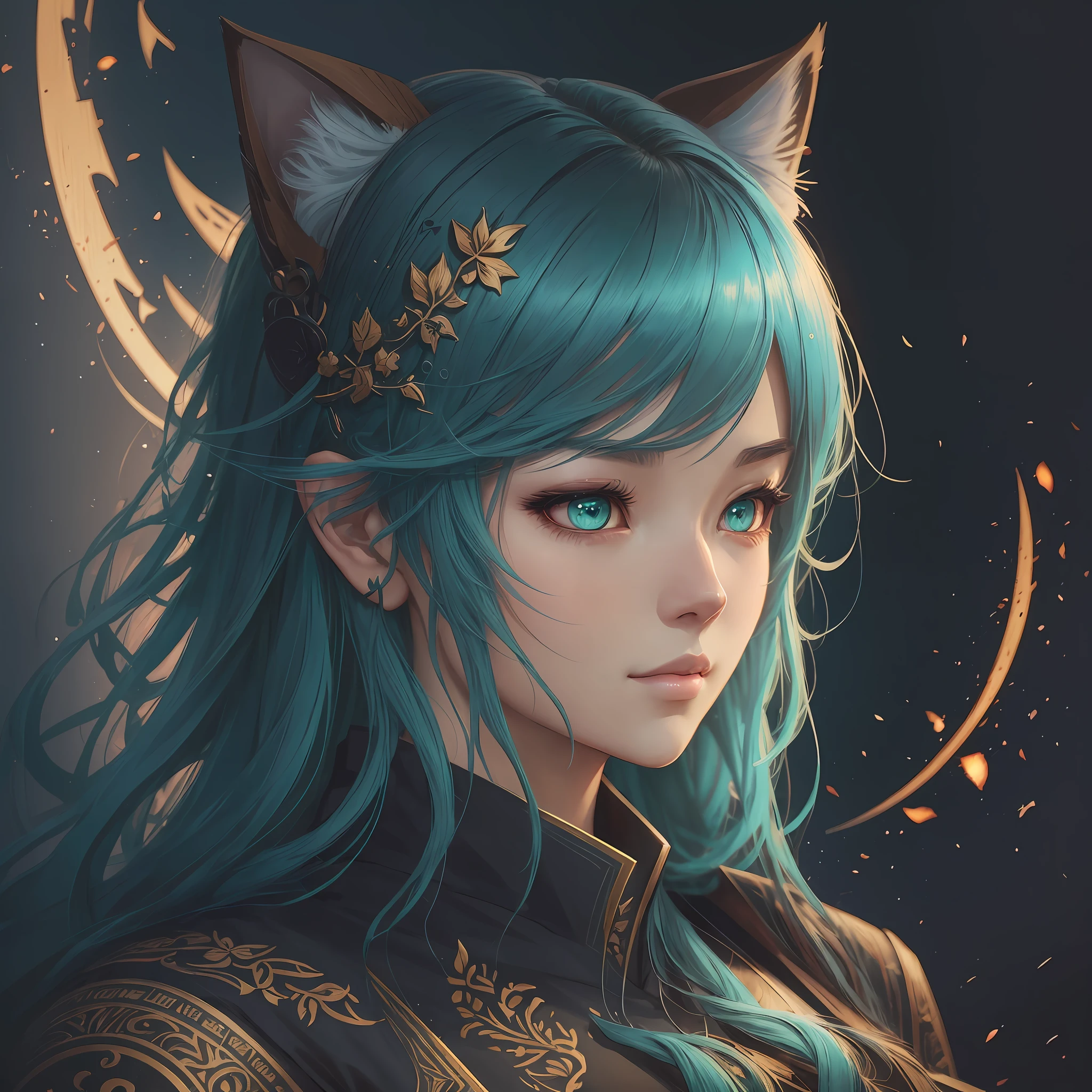 Carved woodcut on wooden board, portrait where's a woman with green hair and cat ears, artwork in Guweiz style, portrait of a fairy, fairy portrait, beautiful detailed digital art, ! Dream Artgerm, FanArt Best ArtStation, Fantasy Art Style, Lovely Digital Painting, Elf Girl, Loish and Wlop, Guweiz in ArtStation Pixiv,. --auto --s2