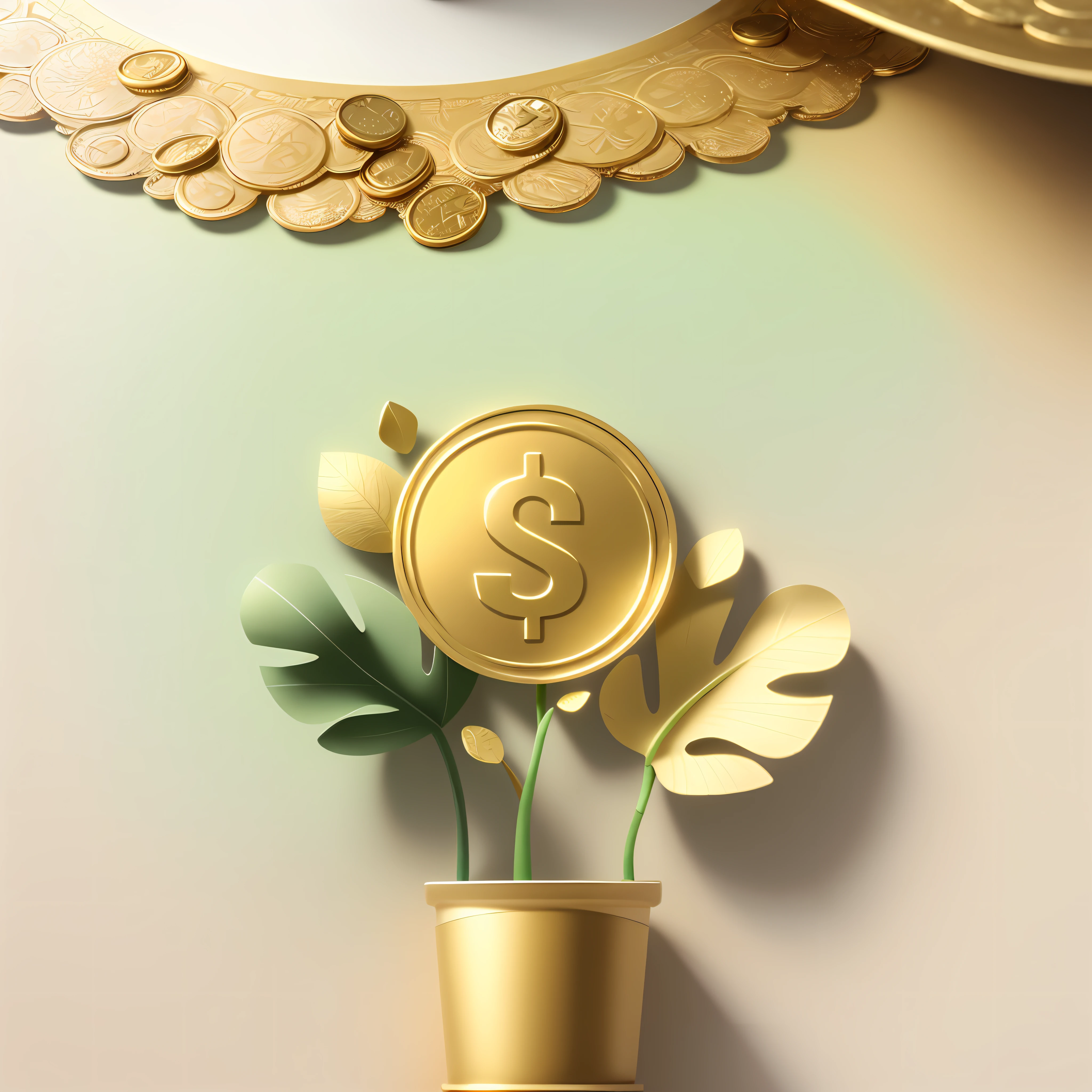 exquisite details of best quality, 3d rendering, Octane rendering, pastel,
(paper_cut: 1.15), (Plant), (gold coin), agribusiness, paper art, paper texture