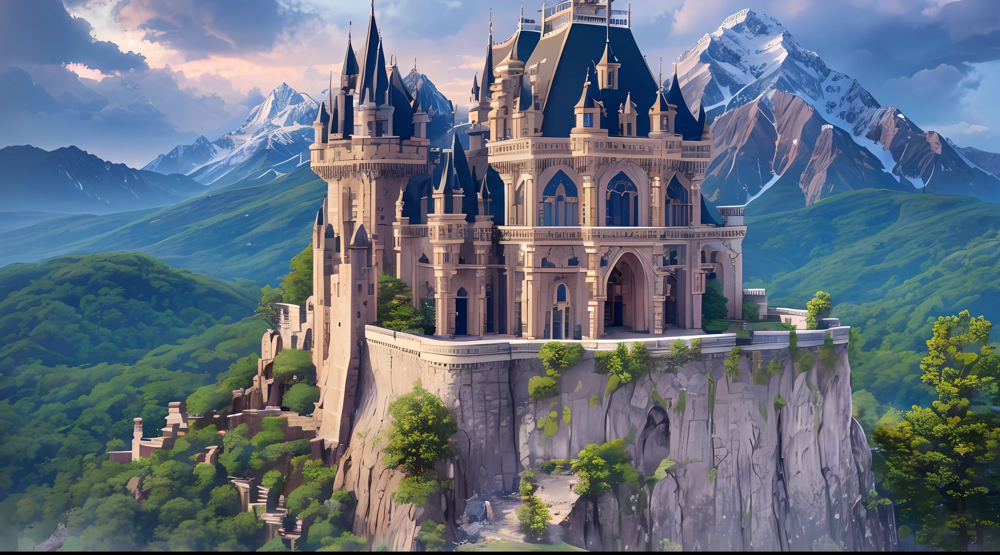 A forbidden castle high up in the mountains, pixel art, (intricate details:1.12), hdr, (intricate details, hyperdetailed:1.15), (natural skin texture, hyperrealism, soft light, sharp:1.2), (no people|no humans), --auto --s2