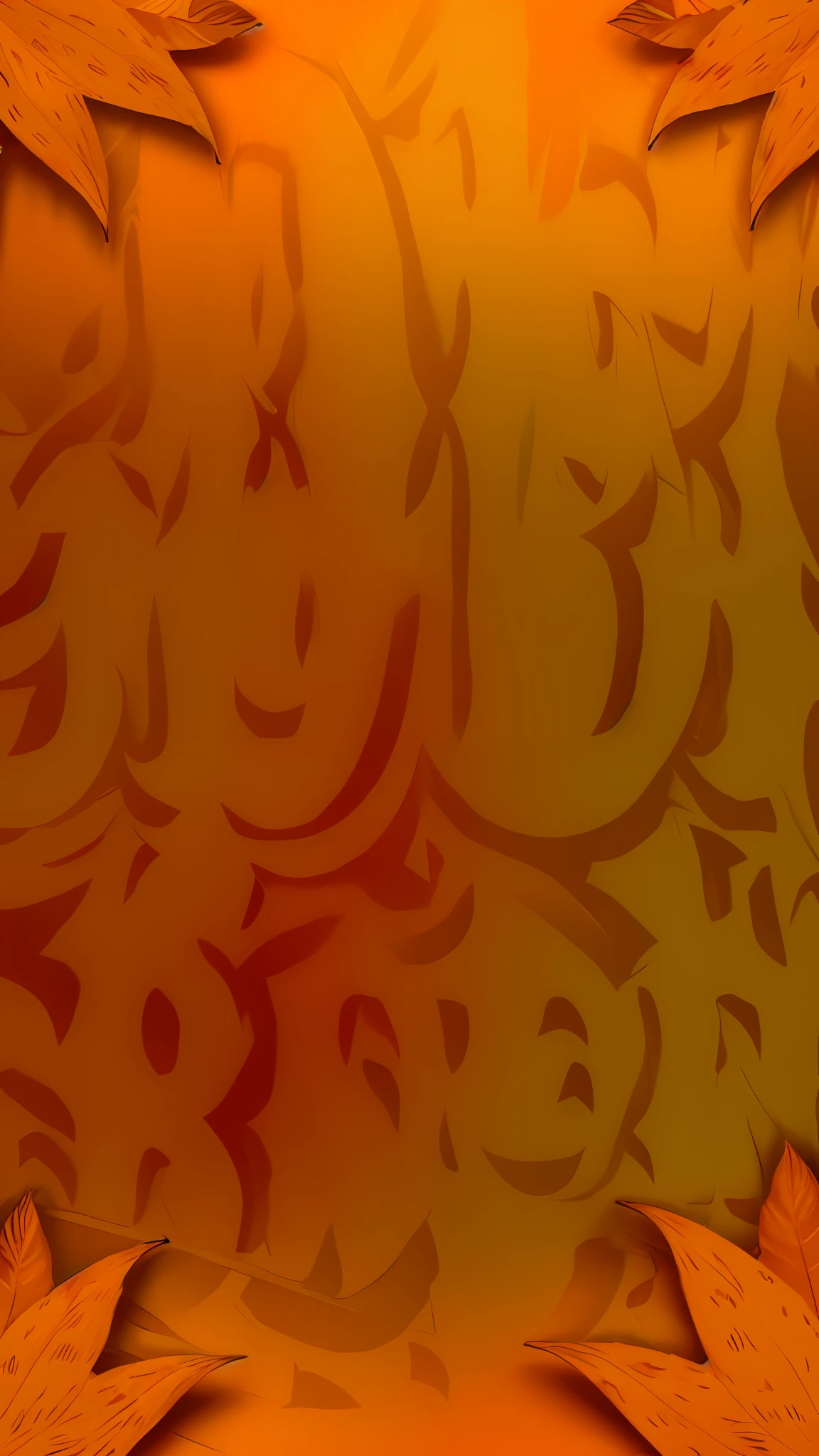 there is a picture of a picture of a leafy background, screen print texture, orange extremely coherent, screen printed, 4 k detail, 4k detail, orange backgorund, zoomed in, orange background, zoomed out, silkscreen, loosely cropped, gritty textured, cut paper texture, orange, cult leader, no repeat