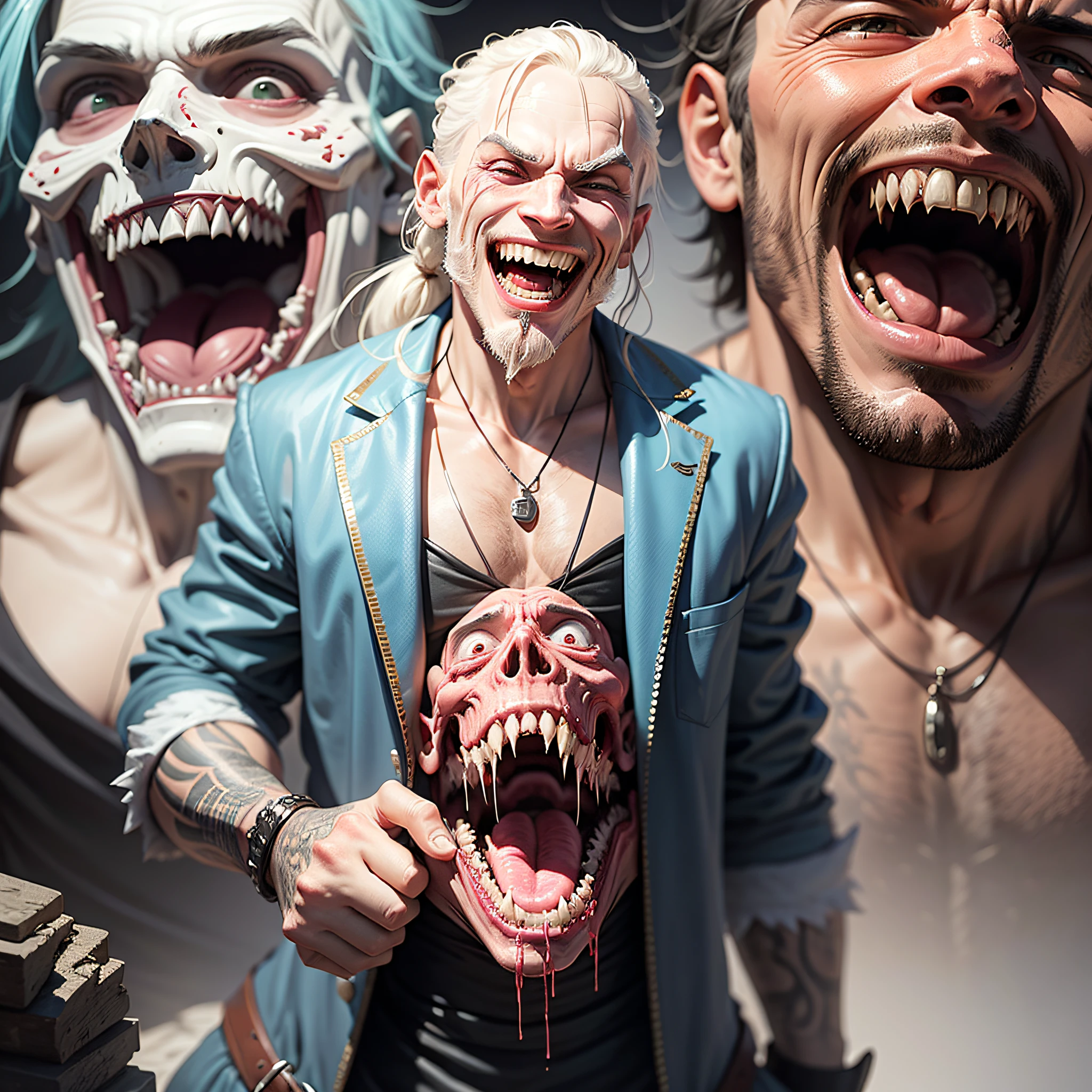 I could see that his words were full of poison and his laughter was full of knives. Their teeth are lined up sharply, and this is the man-eating guy. In the form of a comic --auto --s2