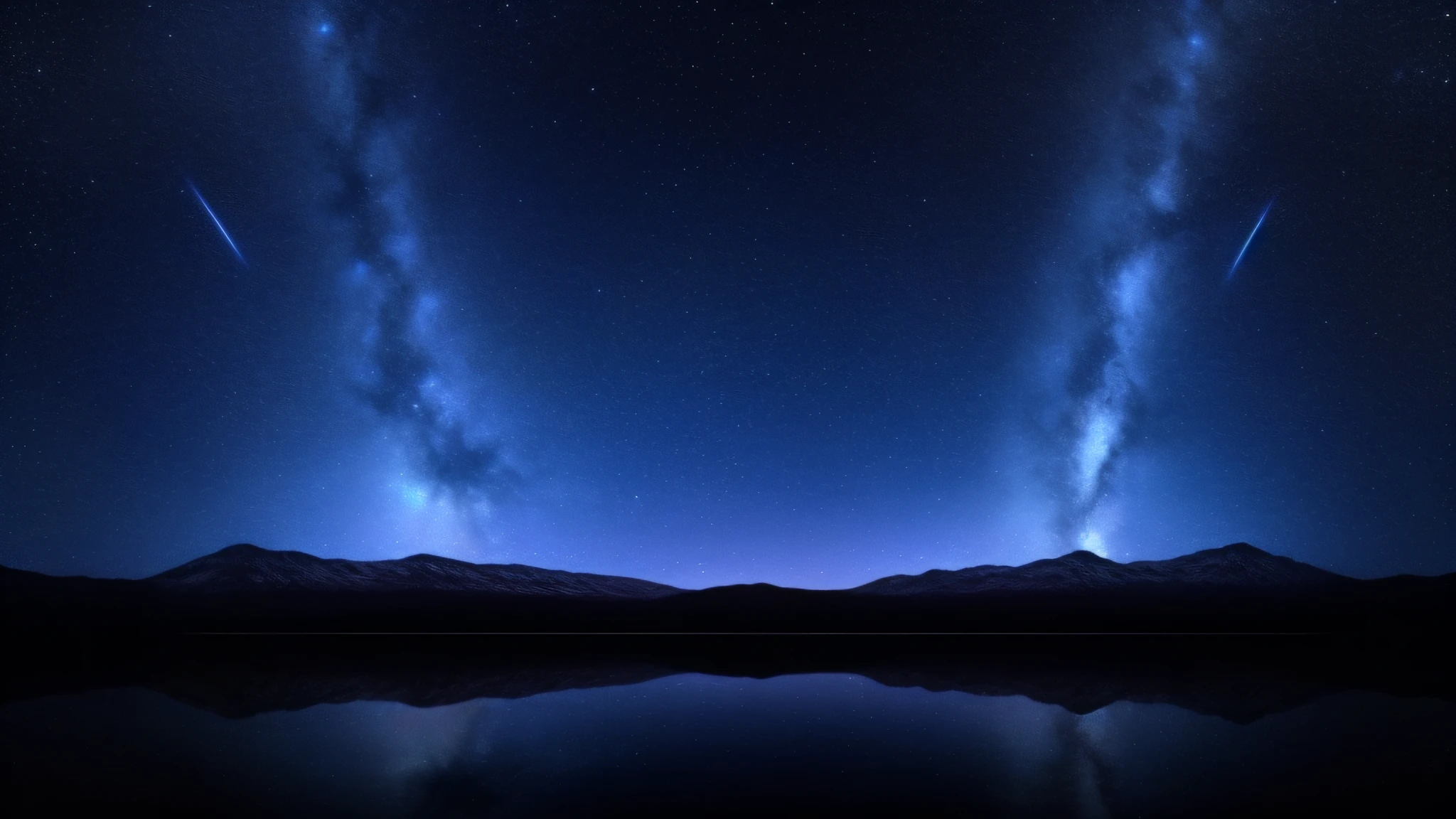 a view of the milky and the stars above the mountains, starry sky 8 k, stars reflecting in water, night sky reflected in water, hd wallpaper, wallpaper 4 k, wallpaper 4k, glass - reflecting - stars, magnificent background, amazing wallpaper, night sky; 8k, wallpaper for monitor, starry sky, beautiful wallpaper improve the quality of this 8k image