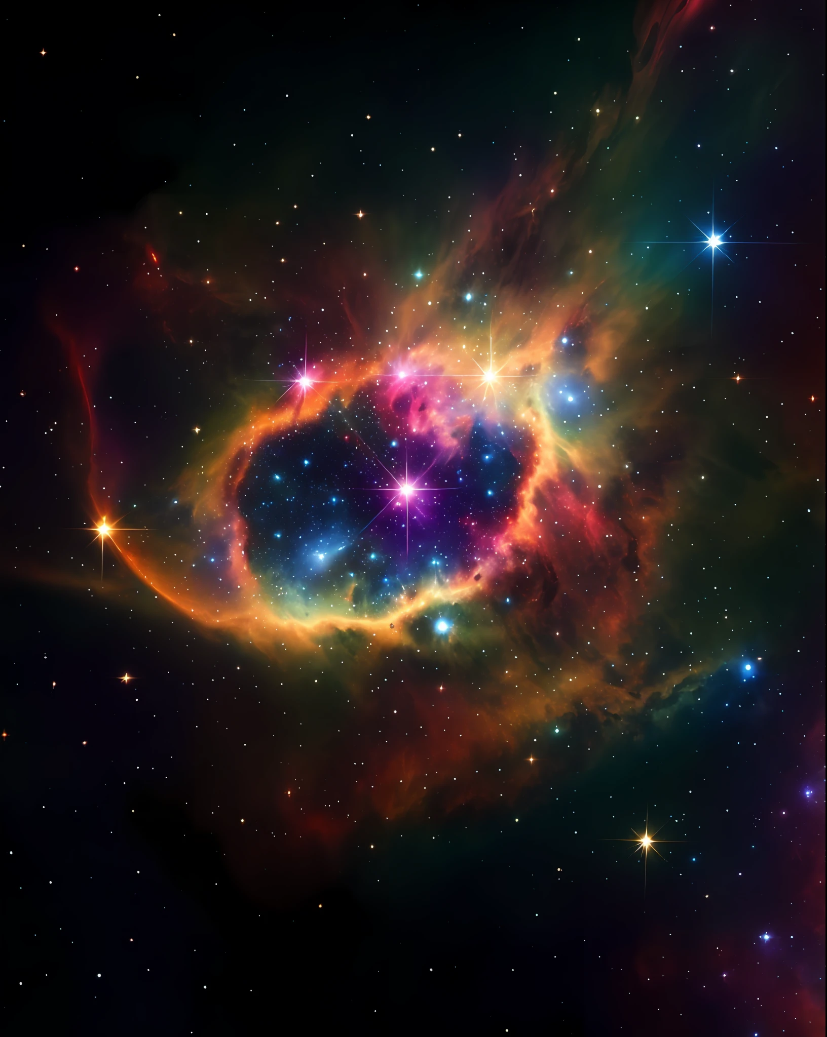 a close up of a planetary object with a star in the middle, luminous nebula, nebula explosion, cosmic nebula, gorgeous nebula is born, epic nebula, vibrant nebula, radiant nebula colors, in a nebula, generative art nebula, cosmic butterfly nebula, metallic nebula, nebula, colorful nebulas, floating in a cosmic nebula, colorful nebula, space nebula