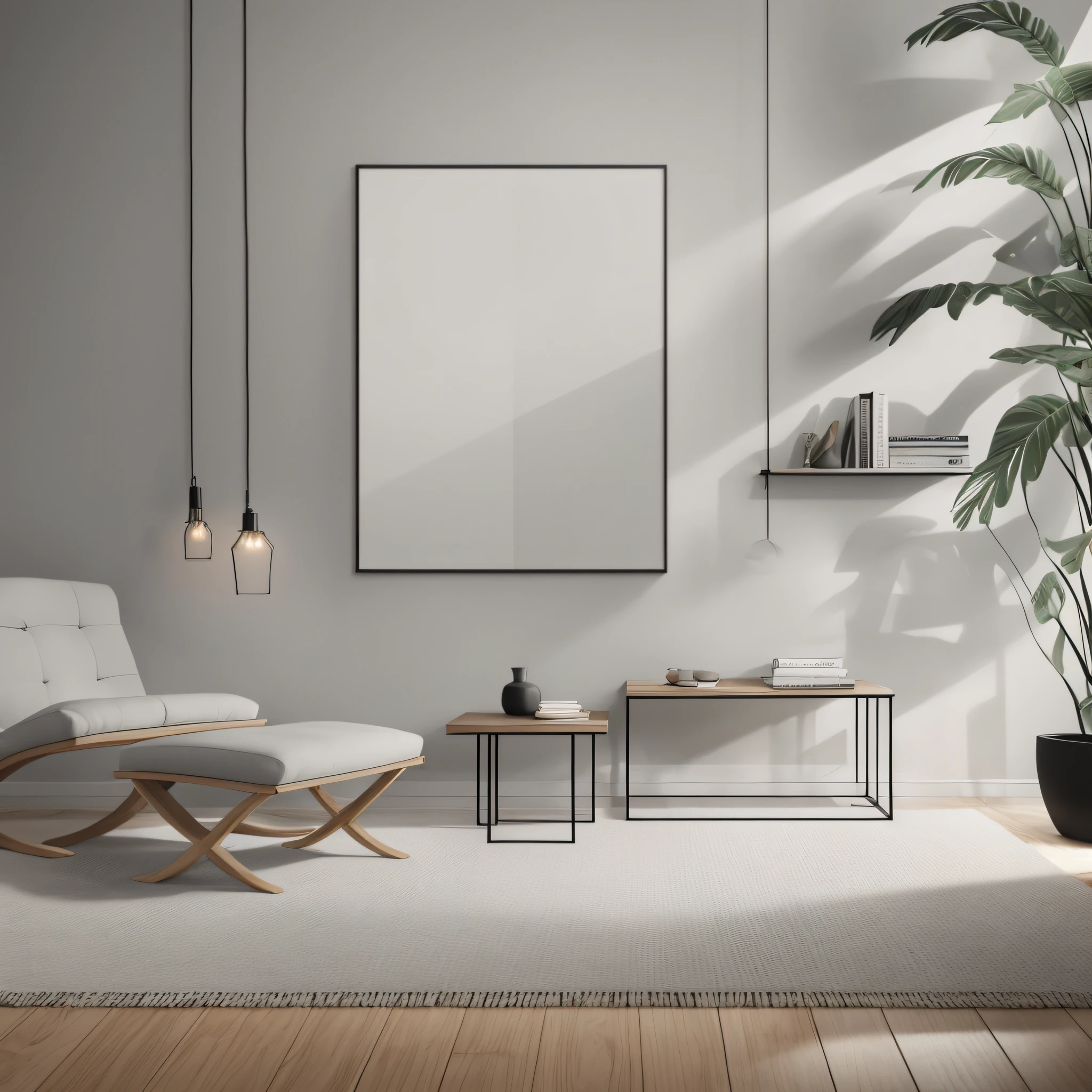 Minimalistic and modern canvas poster with a beige and light grey color scheme. --auto --s2