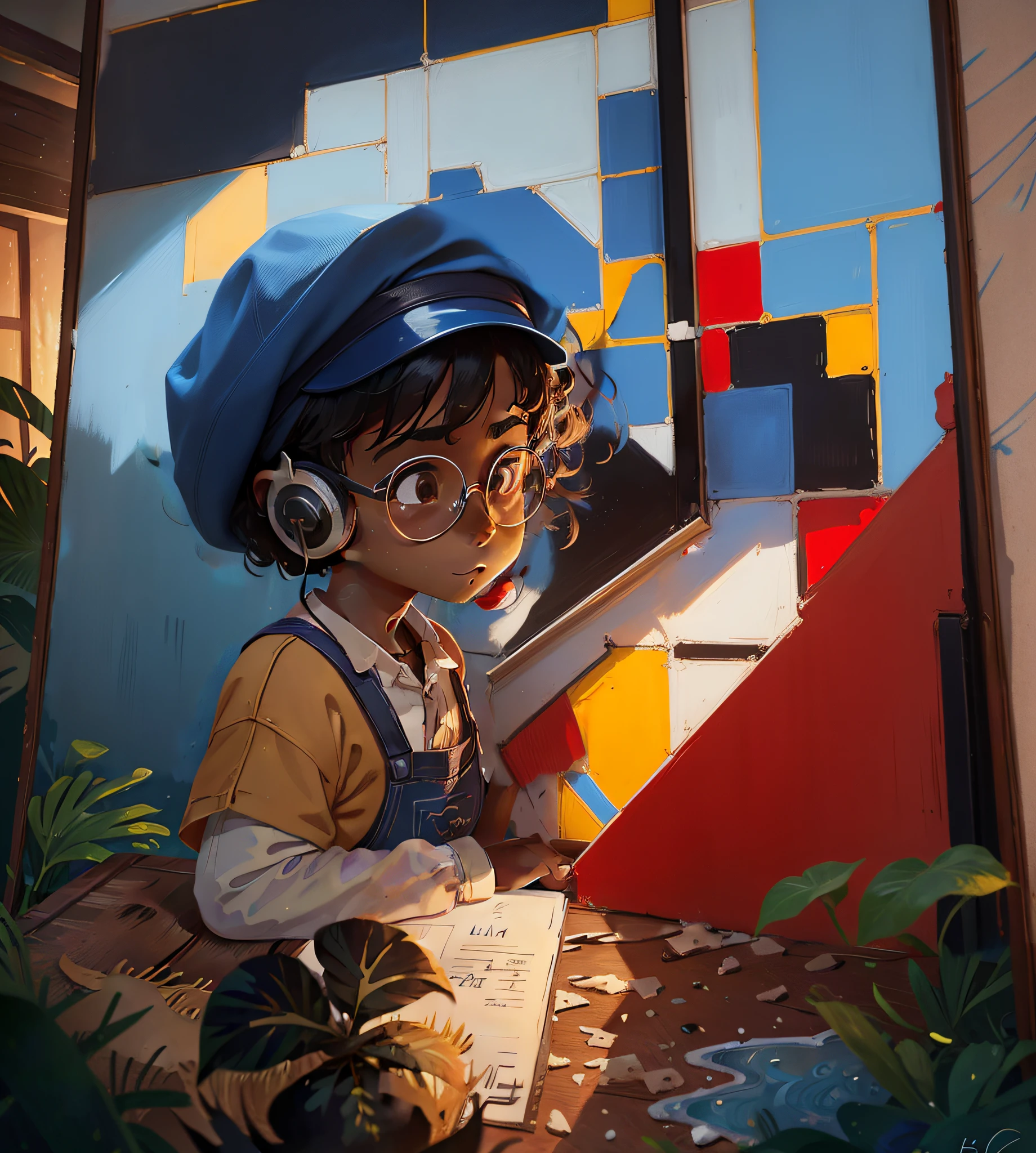 blue cap