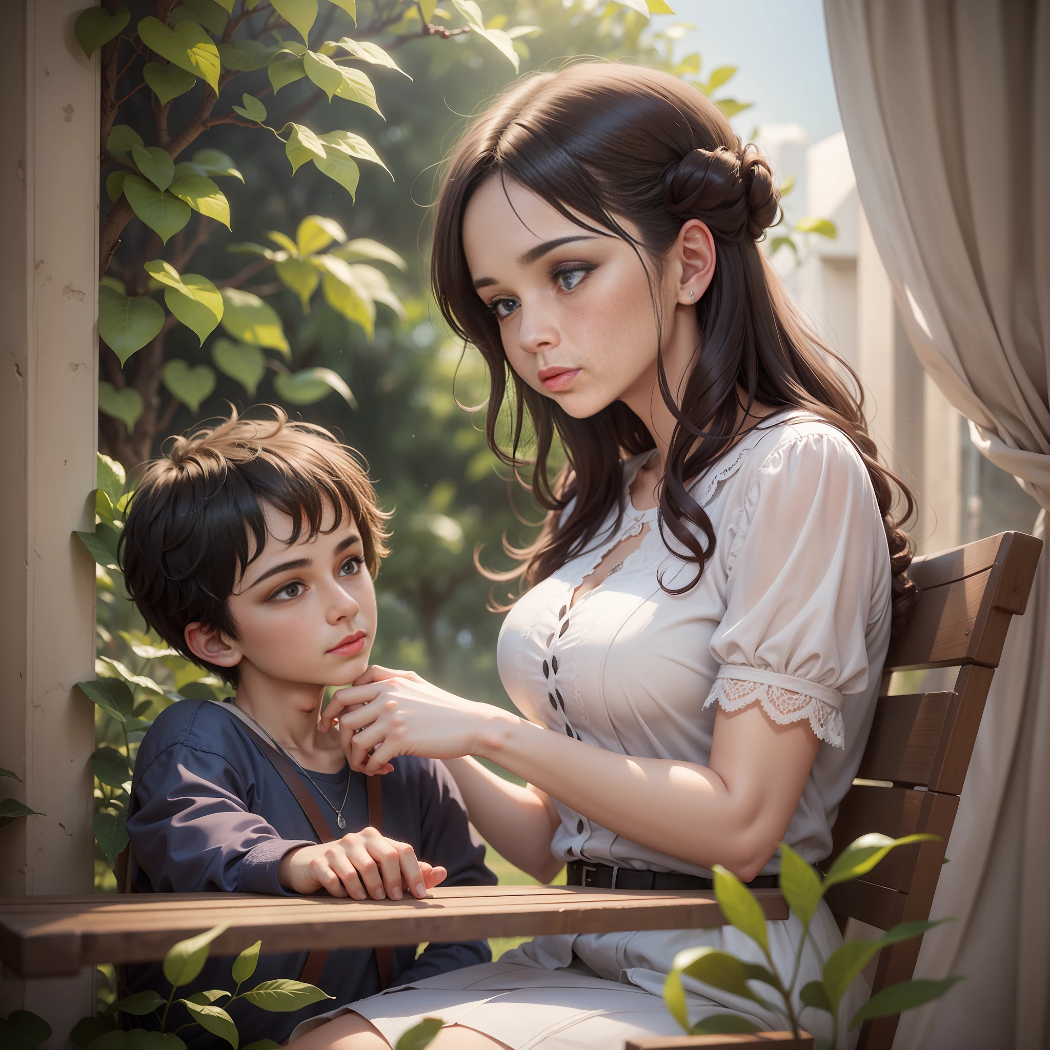 A grandmother and a young man in a romantic situation --auto --s2