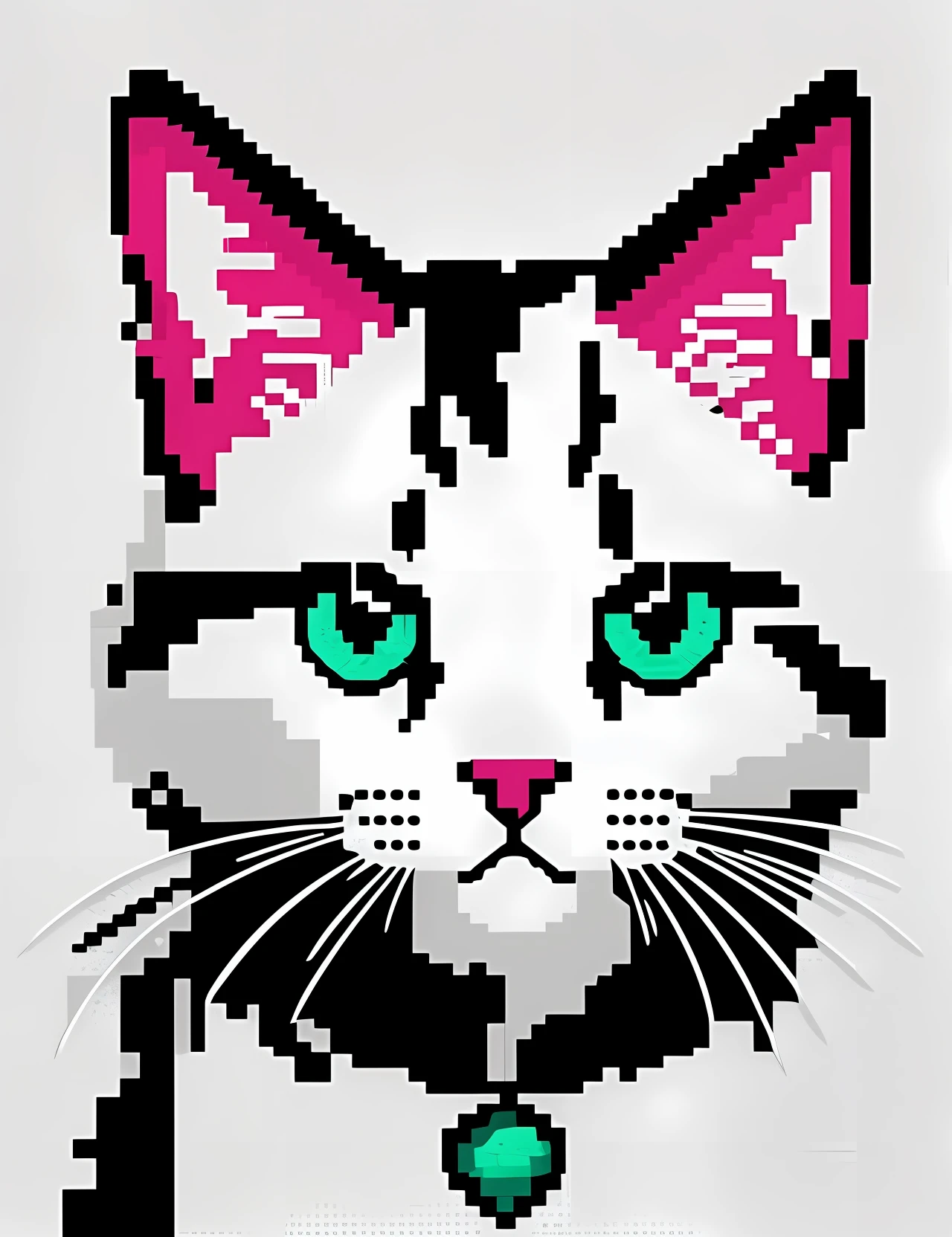 cat mini pixel art, (logo, badge, vector-art) (on a white background:1.4) as a t-shirt logo in the style of art    Style,  3,  from: -1x-1,  0.6  Leonardo Diffusion --auto --s2