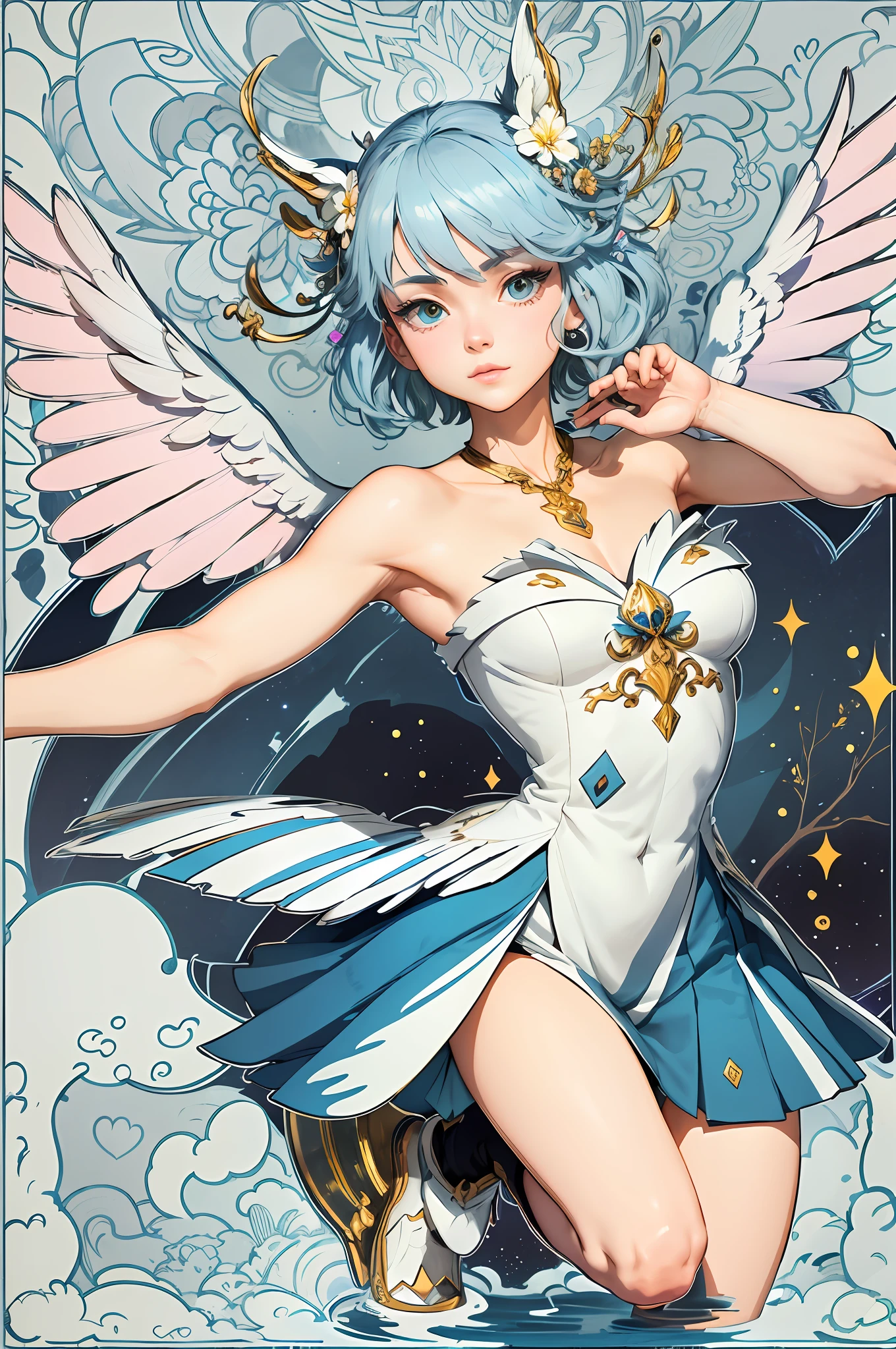 Art style + hand-drawn (drawing style: 1.5) (hand-drawn: 1.2) (fingers of the correct proportion of the character: 1.2), exquisite light and shadow, correct facial structure, and beautiful face.