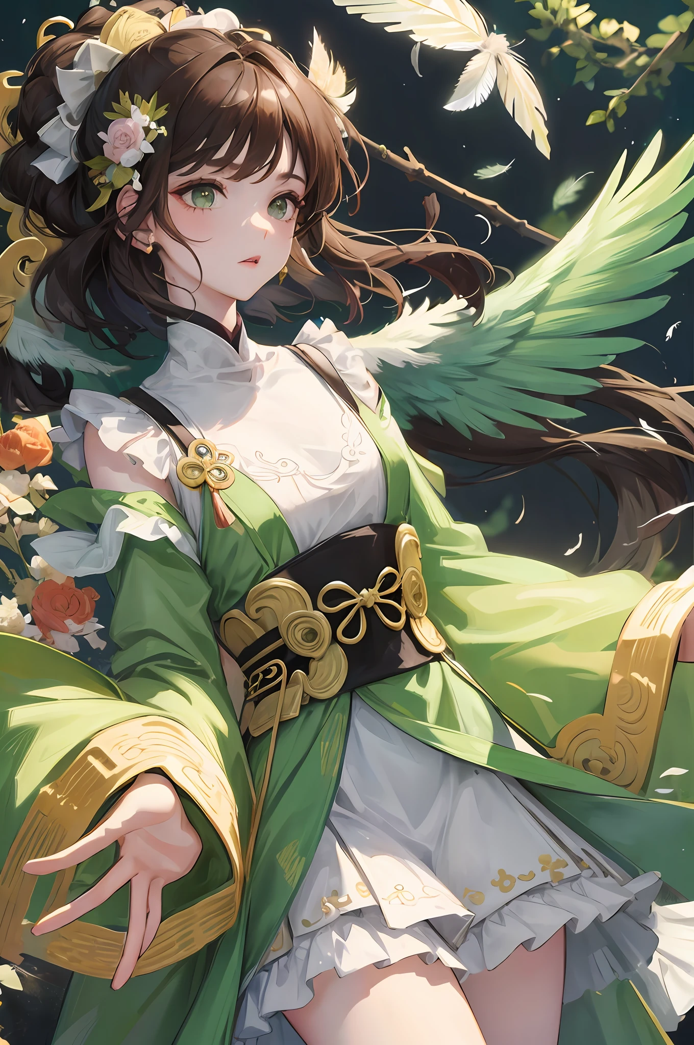 Fluttering bird feathers, white feathers, lots of feathers