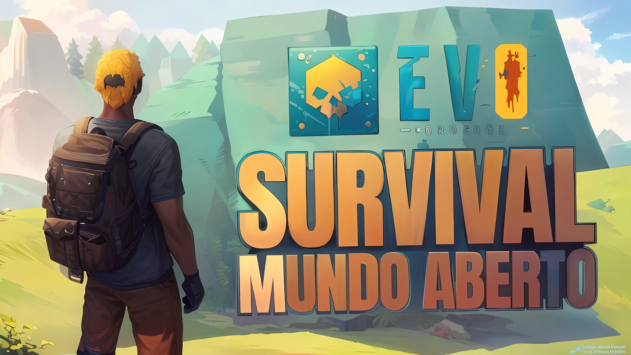 a close up of a person with a backpack on a hill, ark survival, evil a i, mmo, youtube thumbnail, “erebos’s titan, ark survival evolved, trending in category epic, eyvind, fornite, 7 days to die zombie, eyardt, loadscreen”, nova, salvador, pro - vida, very very very epic, exploitable image