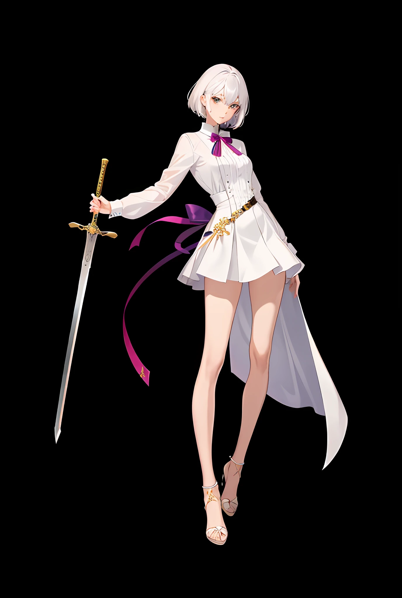 Sexy, sword spirit characters, sexy outfits, white clothes