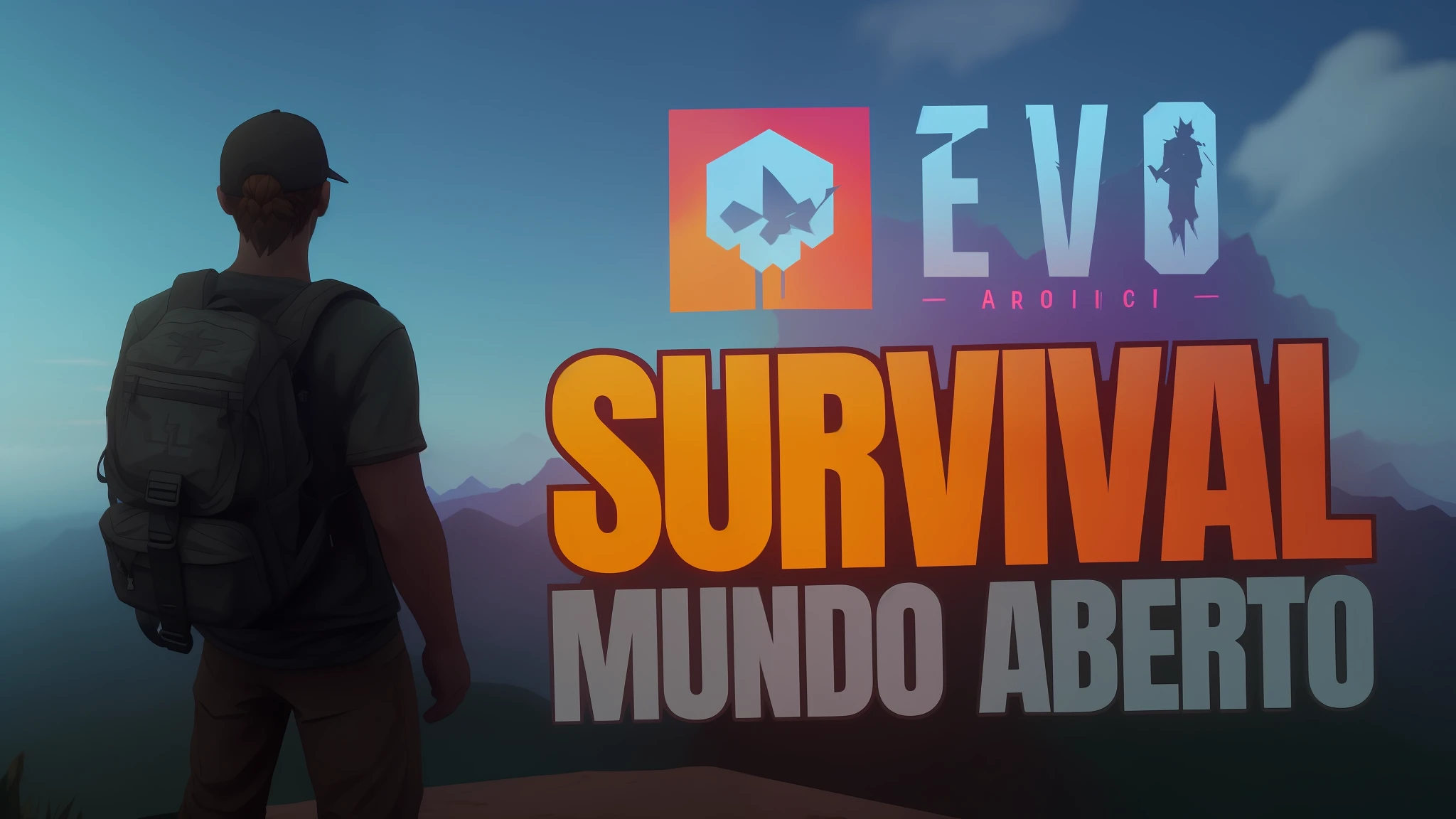 a close up of a person with a backpack on a hill, ark survival, mmo, youtube thumbnail, evil a i, ark survival evolved, fornite, “erebos’s titan, trending in category epic, eyvind, 7 days to zombie, eyardt, pro - vida, salvador, nova, 🕹️ 😎 🔫 🤖 🚬