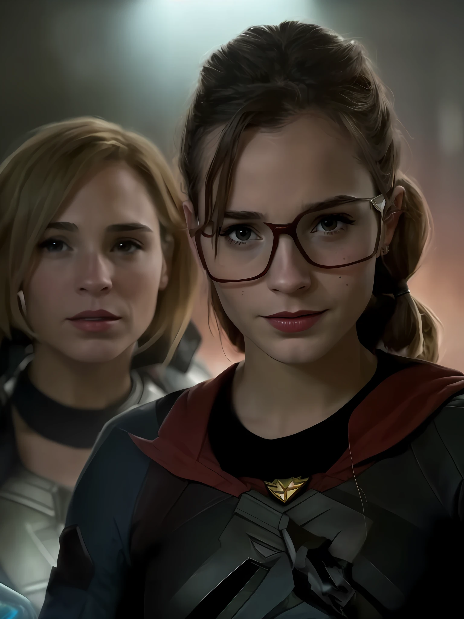 there is a man that is standing in the dark with a cell phone, trending on concept art, gal gadot as harley quinn, emma watson as black canary, ocarina of time movie, anime scenery, japan studio game, gordon freeman as a woman, gal gadot as captain marvel, full-cosplay, gal gadot as wonder woman, emma watson in star wars
